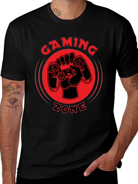 Gaming Zone Black Graphic Tee - Gamer T-Shirt