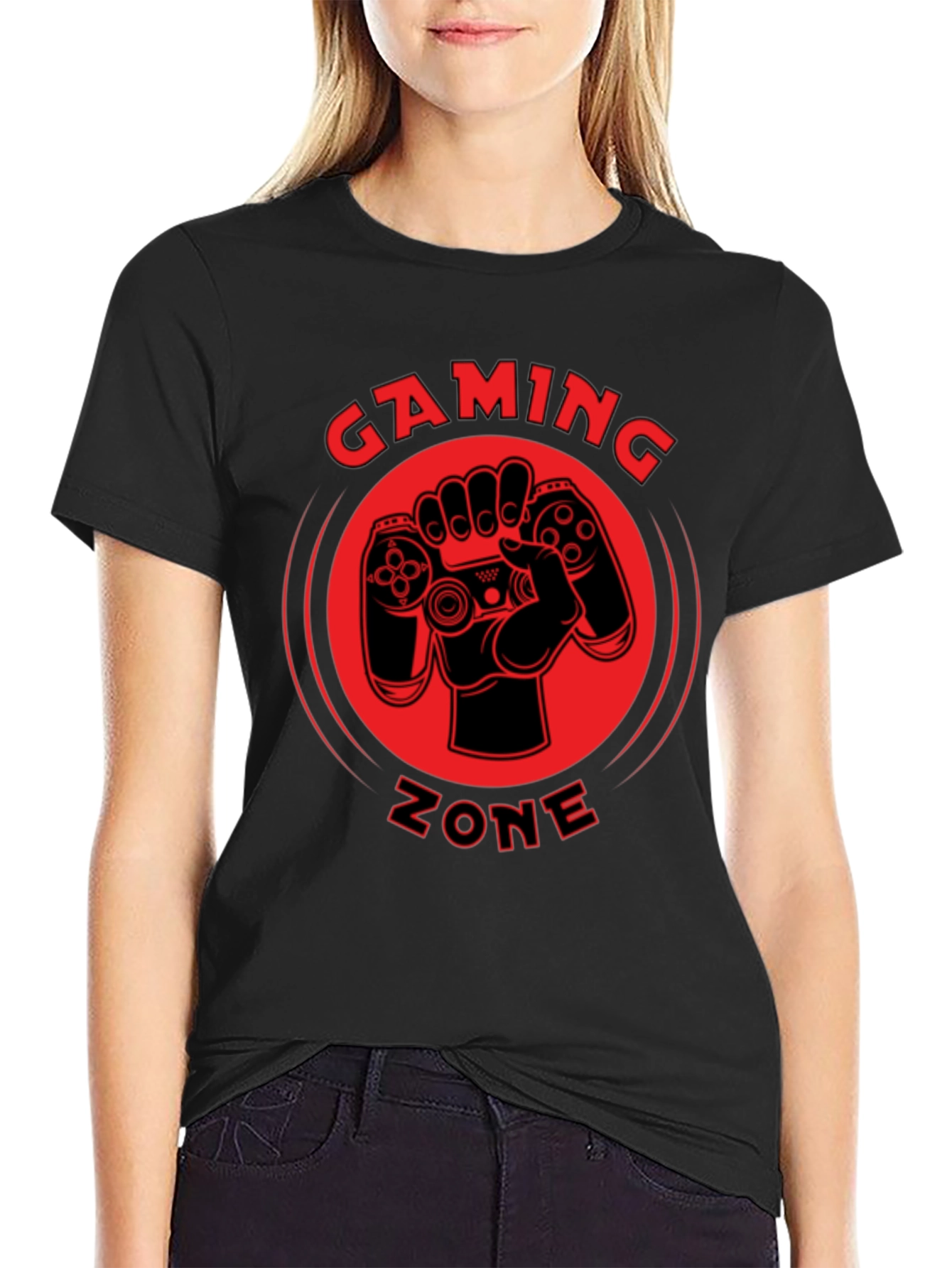 Gaming Zone Black Graphic Tee - Gamer T-Shirt