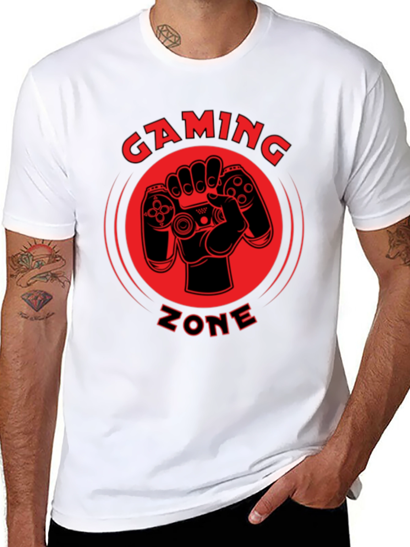 Gaming Zone Black Graphic Tee - Gamer T-Shirt