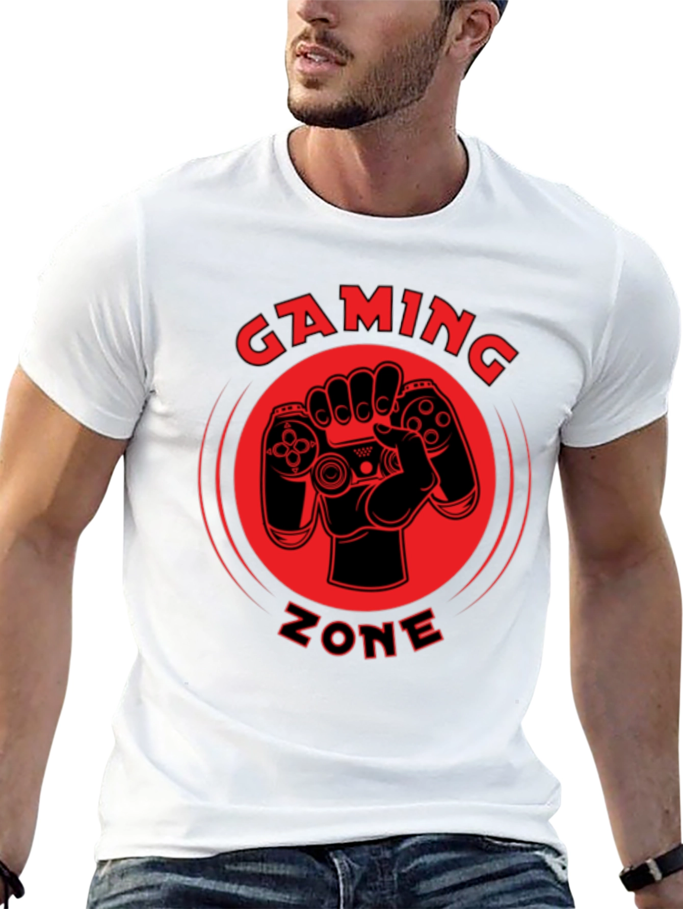 Gaming Zone Black Graphic Tee - Gamer T-Shirt