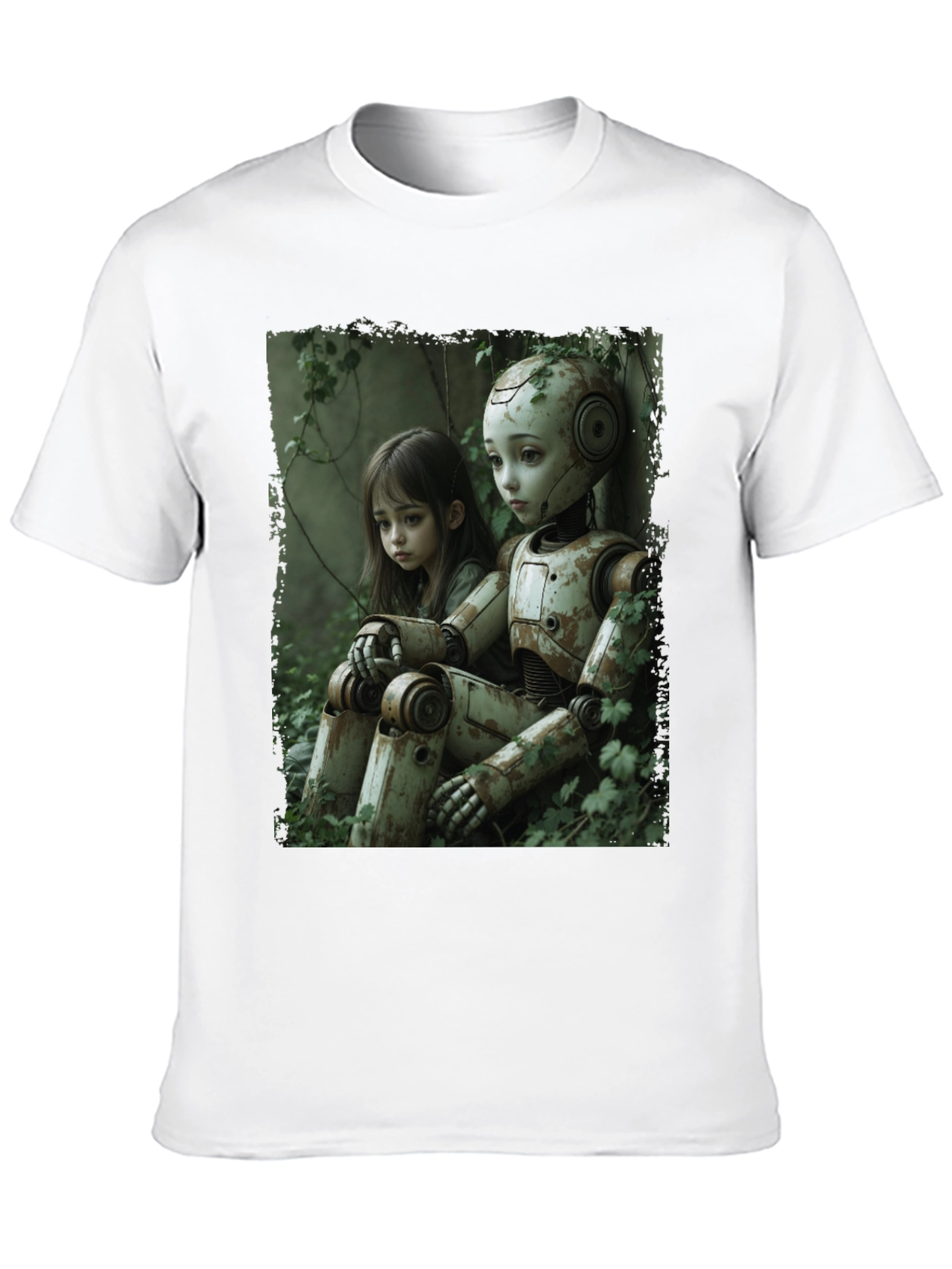 Girl and Robot Graphic T-Shirt