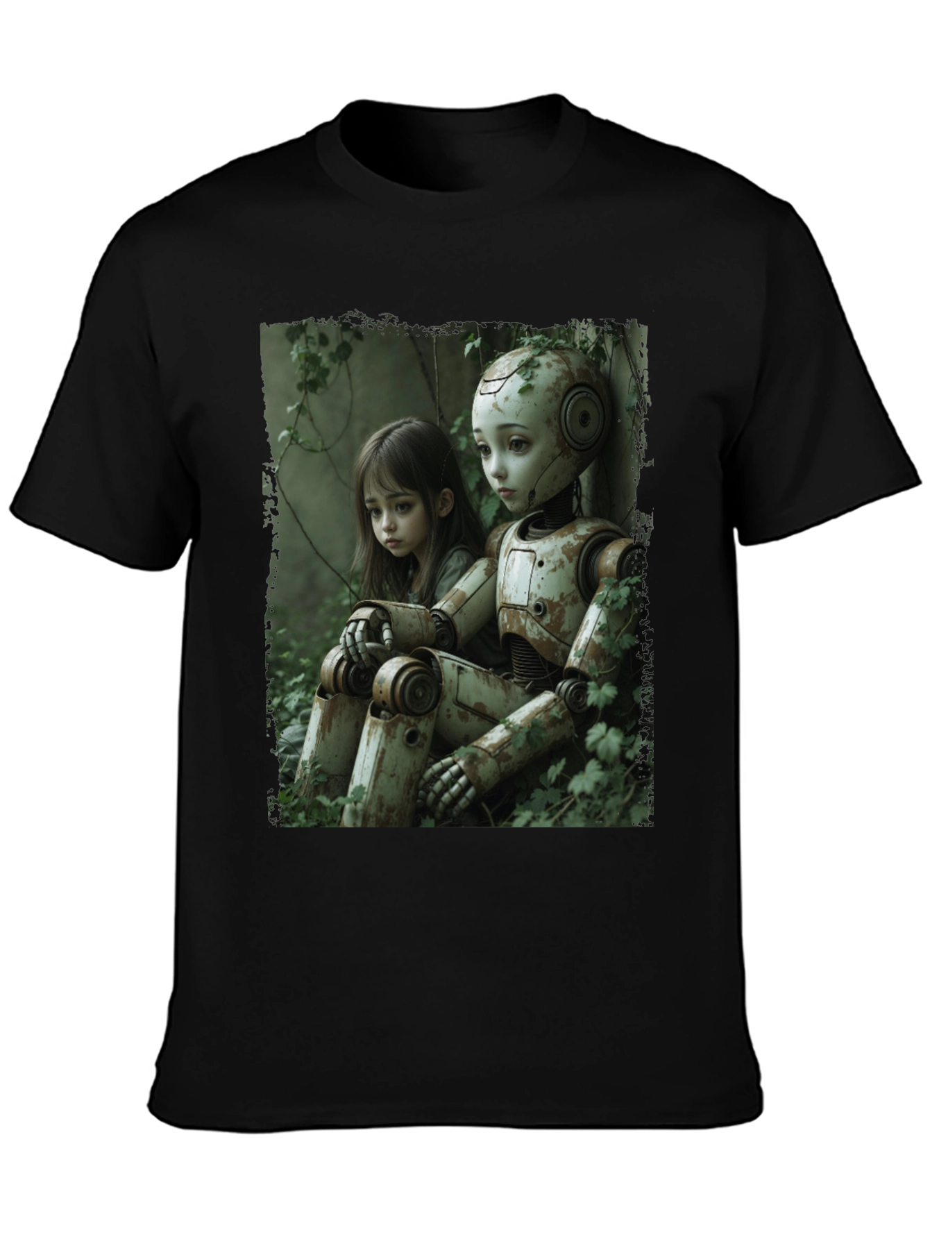 Girl and Robot Graphic T-Shirt
