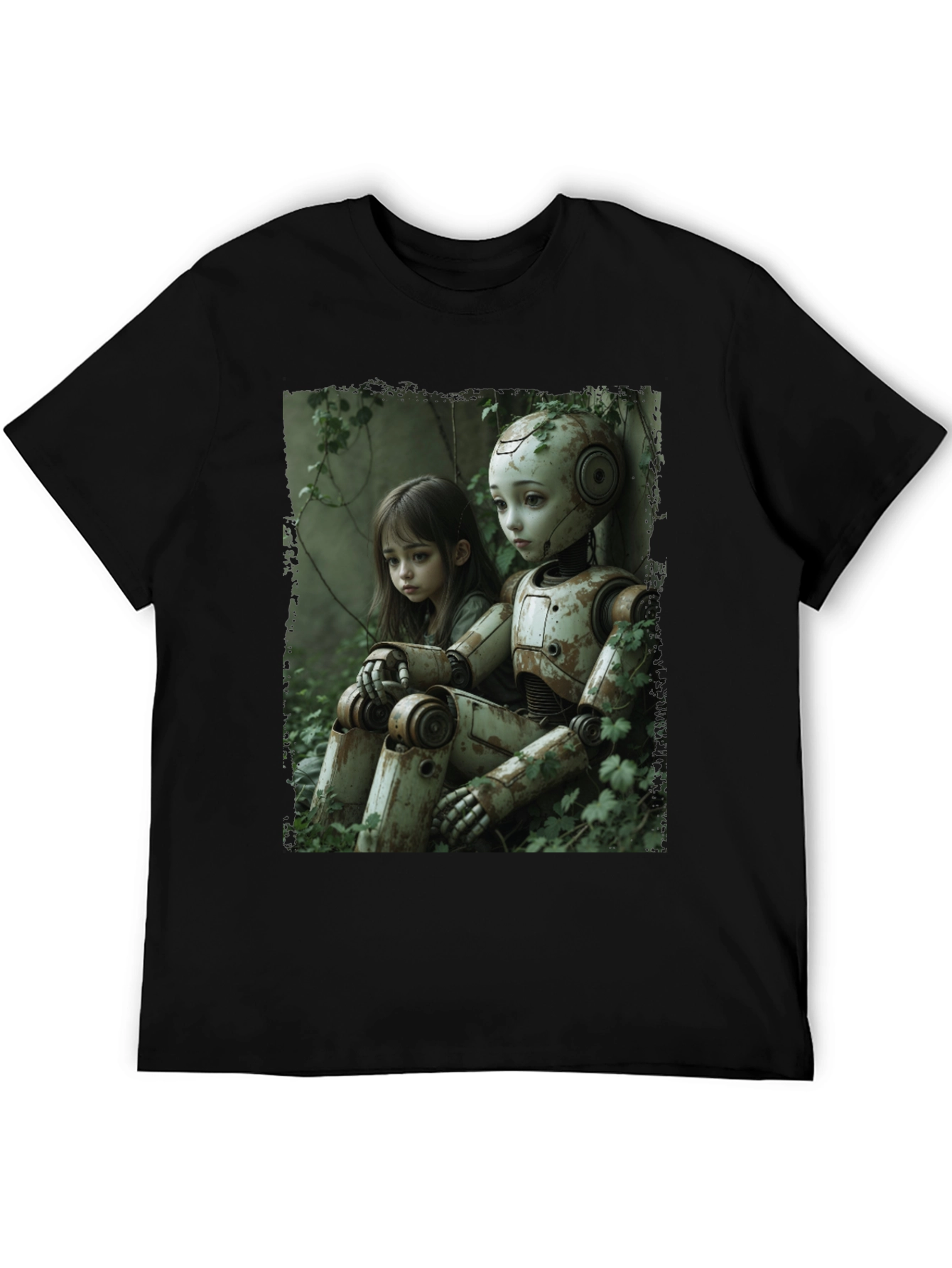 Girl and Robot Graphic T-Shirt