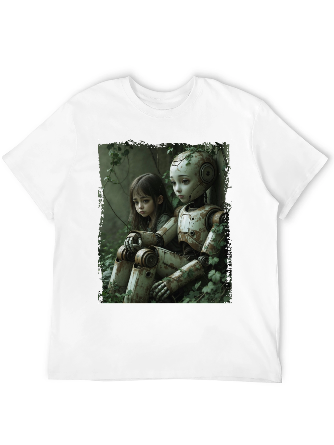 Girl and Robot Graphic T-Shirt