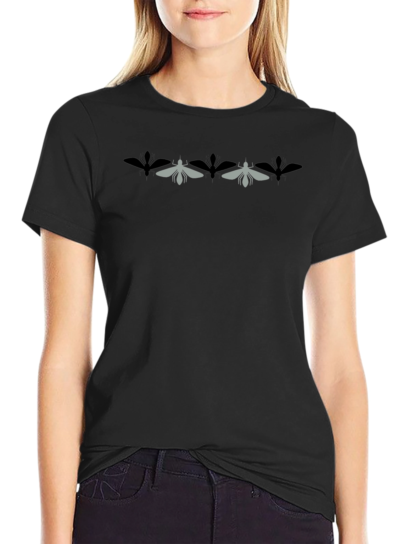 Modern Insect Graphic Black T-Shirt