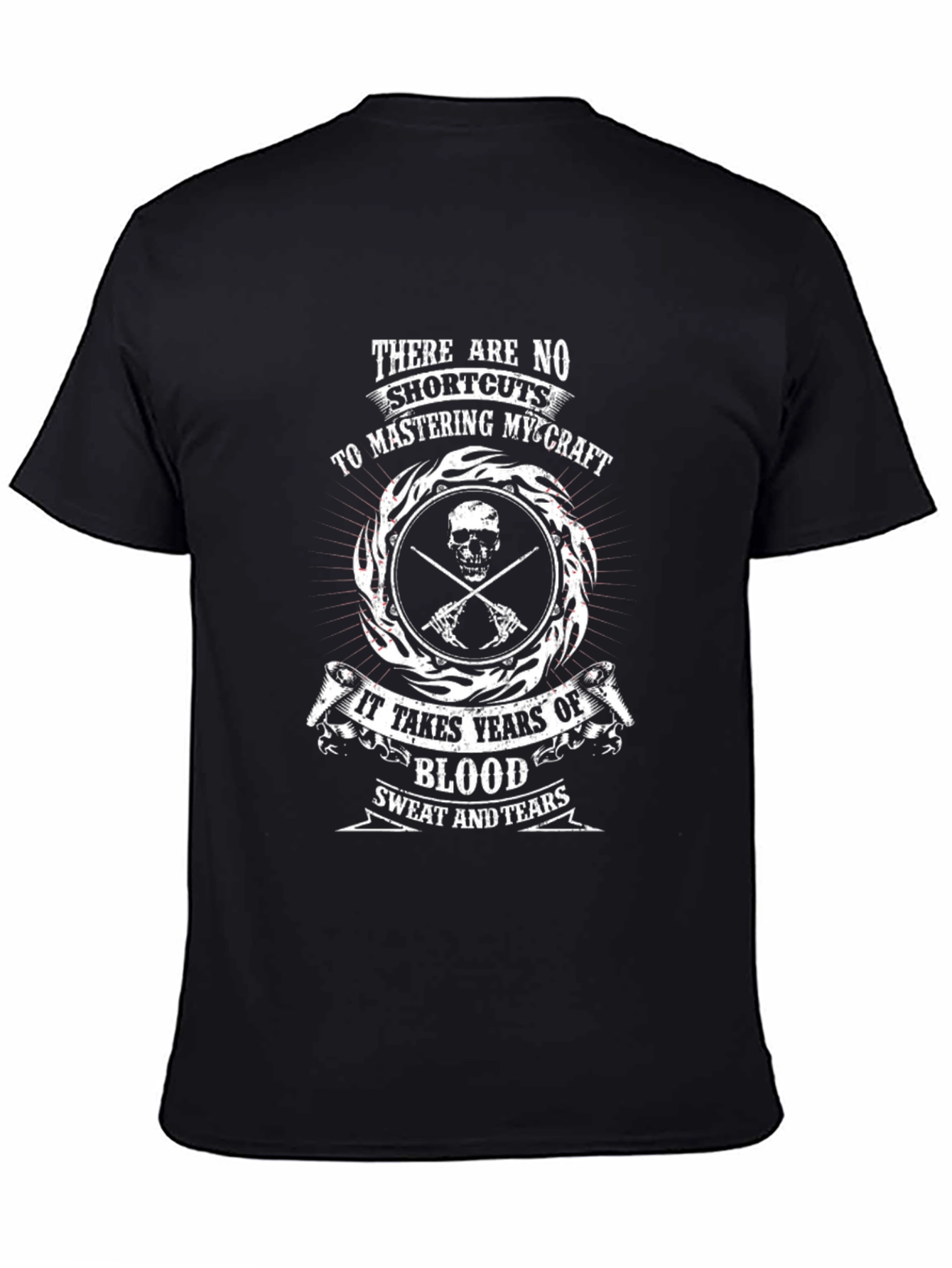 Mastering Craft T-Shirt: Skull & Cross Swords Design