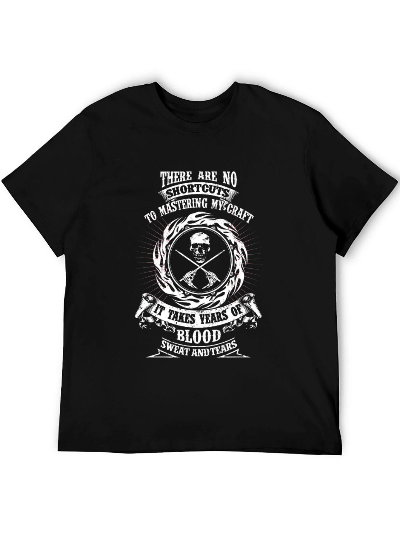 Mastering Craft T-Shirt: Skull & Cross Swords Design