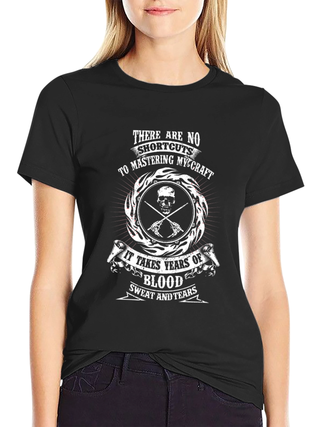 Mastering Craft T-Shirt: Skull & Cross Swords Design