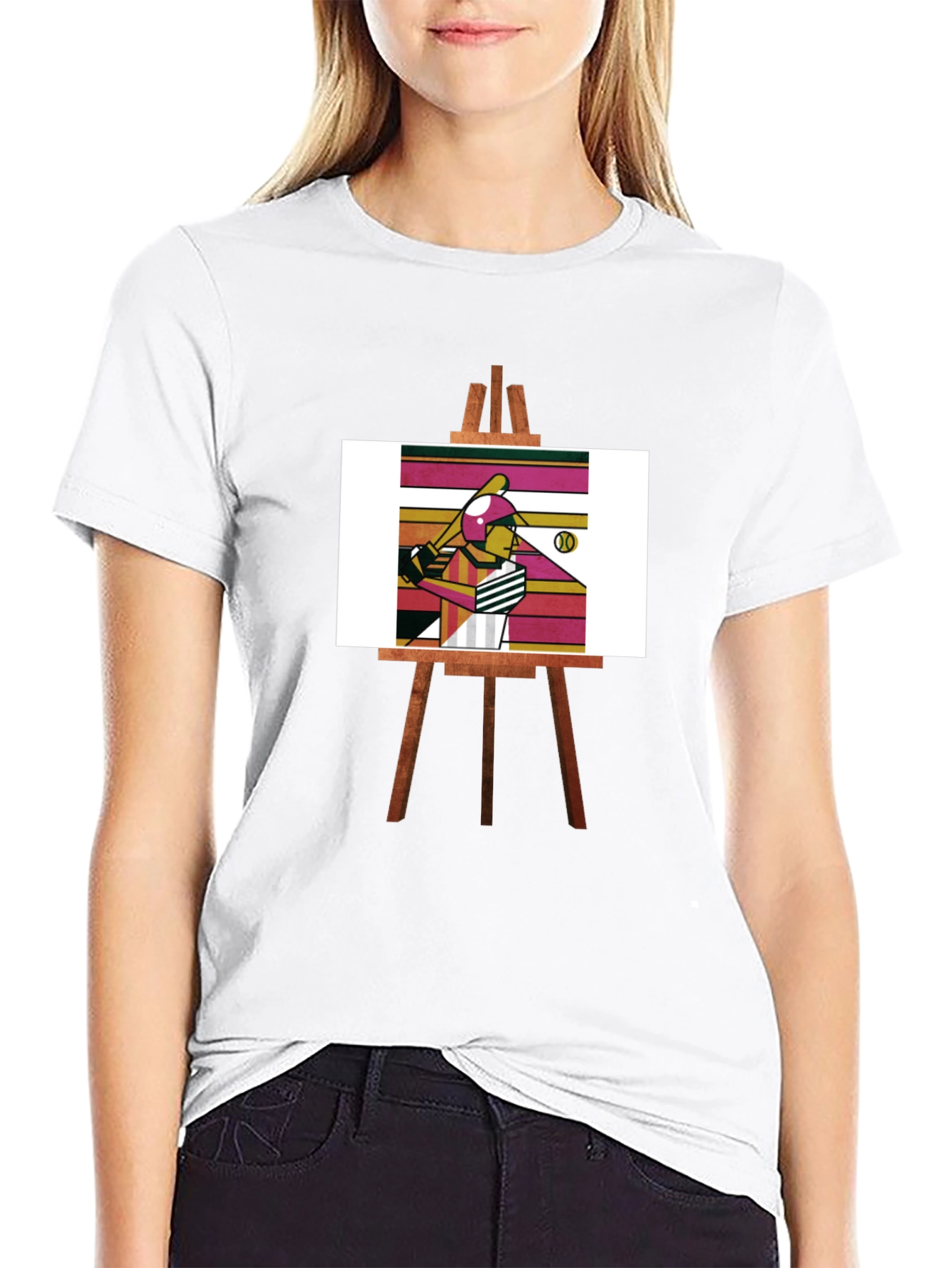 Abstract Baseball Player Tee
