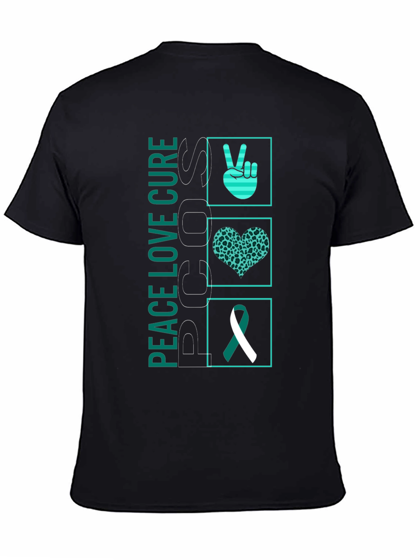 Peace Love Cure PCOS Awareness Graphic Tee