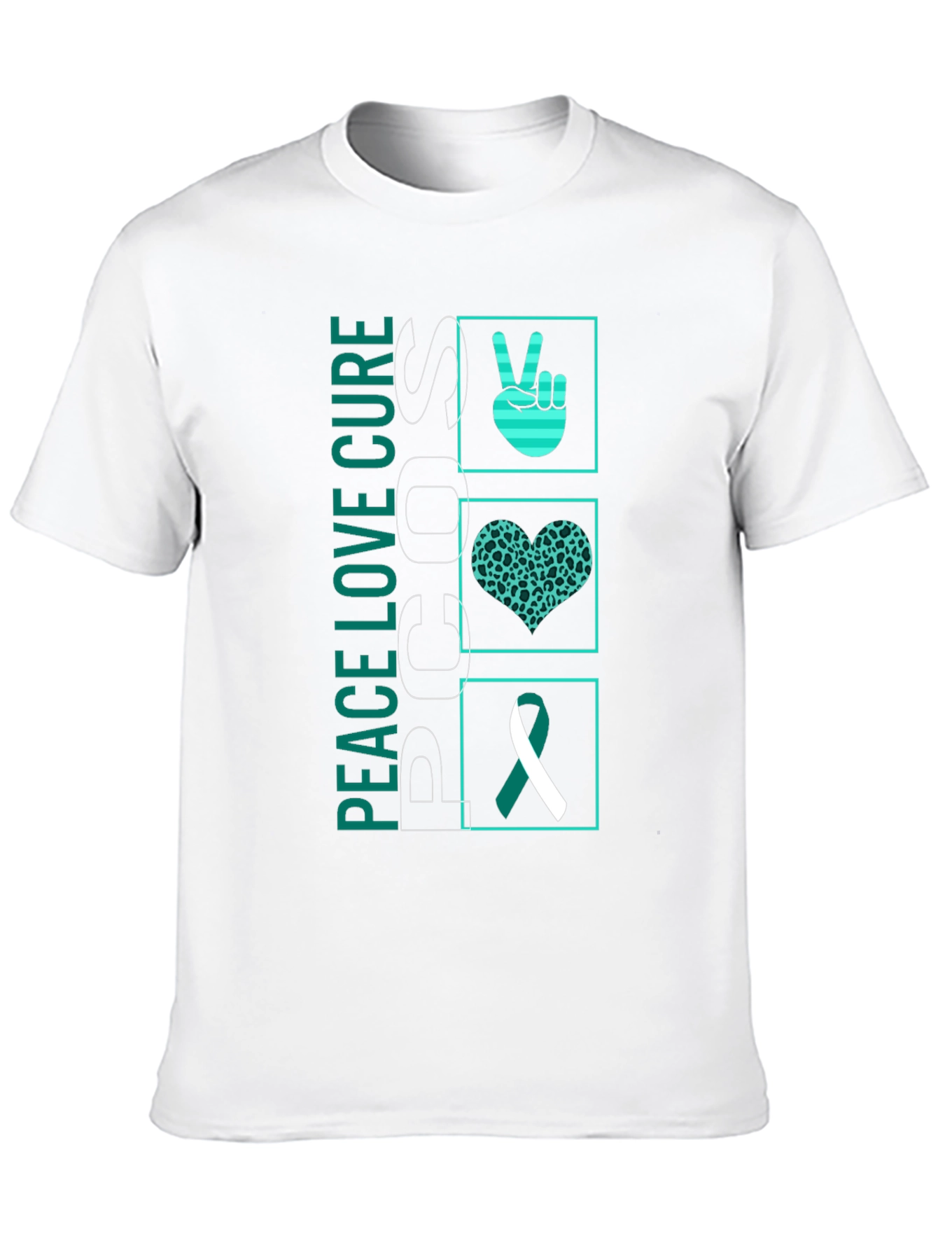 Peace Love Cure PCOS Awareness Graphic Tee