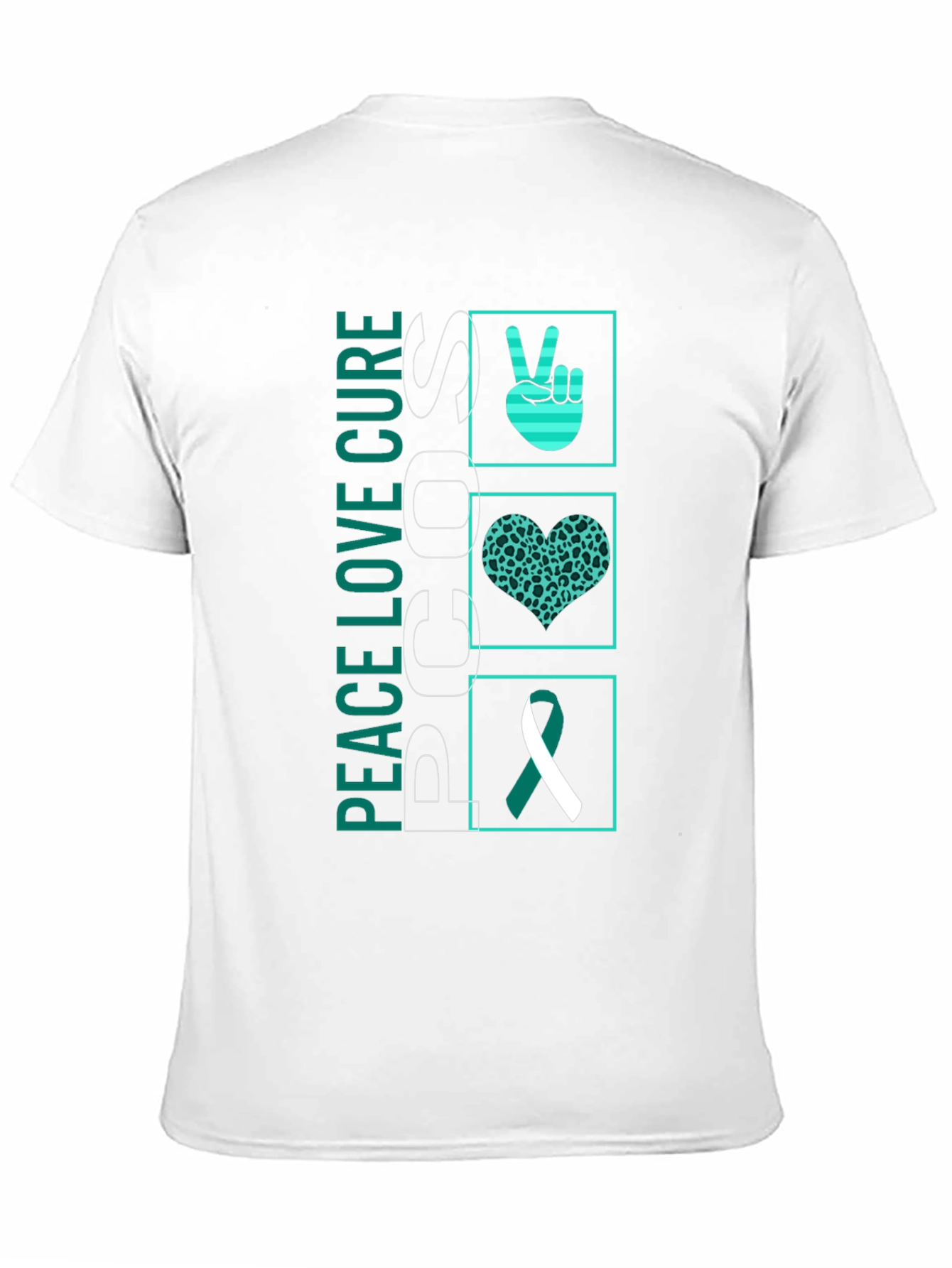 Peace Love Cure PCOS Awareness Graphic Tee