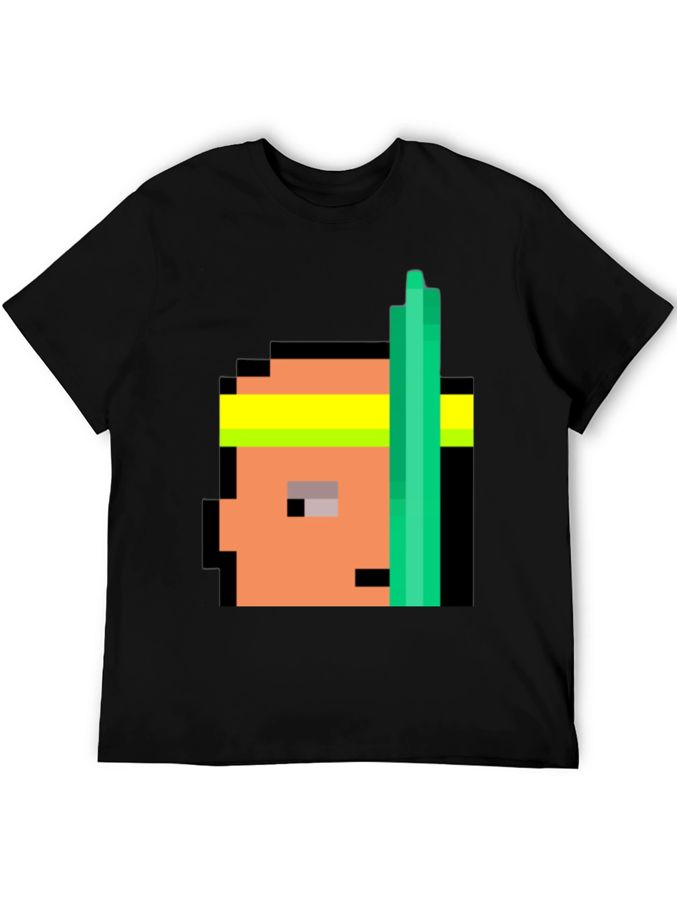Retro Pixel Athlete Black T-Shirt