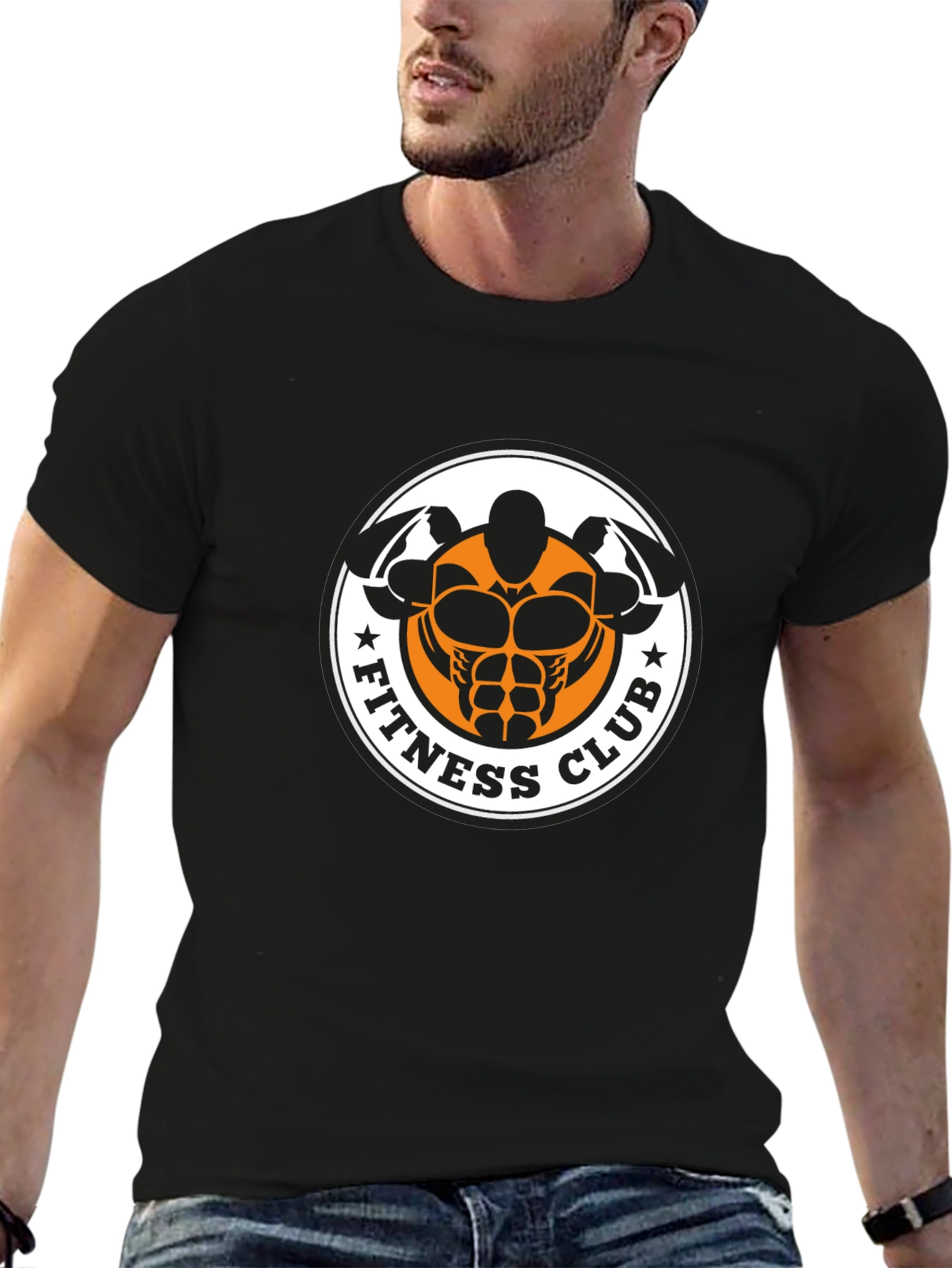 Black Fitness Club Graphic T-Shirt