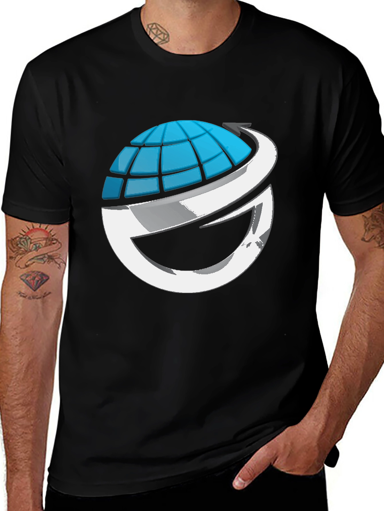 Global Vision Graphic Tee - Black Cotton Blend