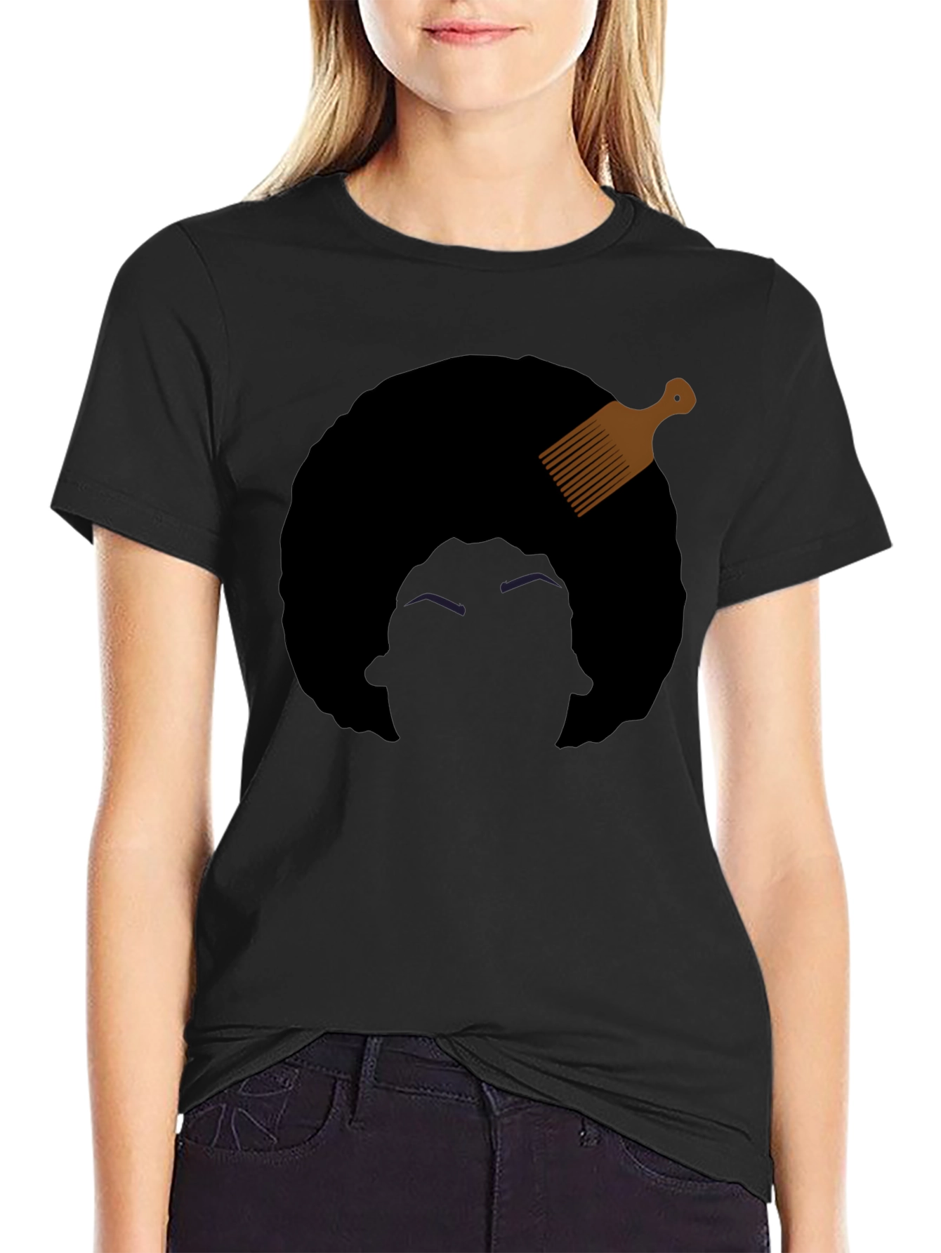 Afro Pick Graphic Tee - Black