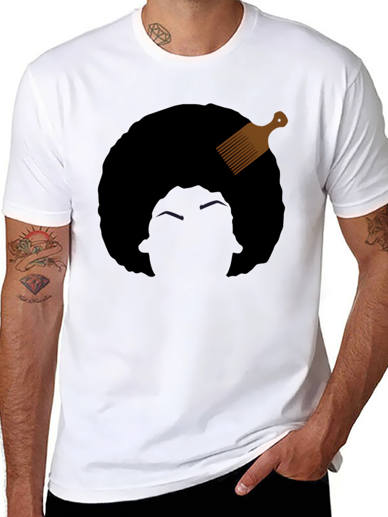 Afro Pick Graphic Tee - Black