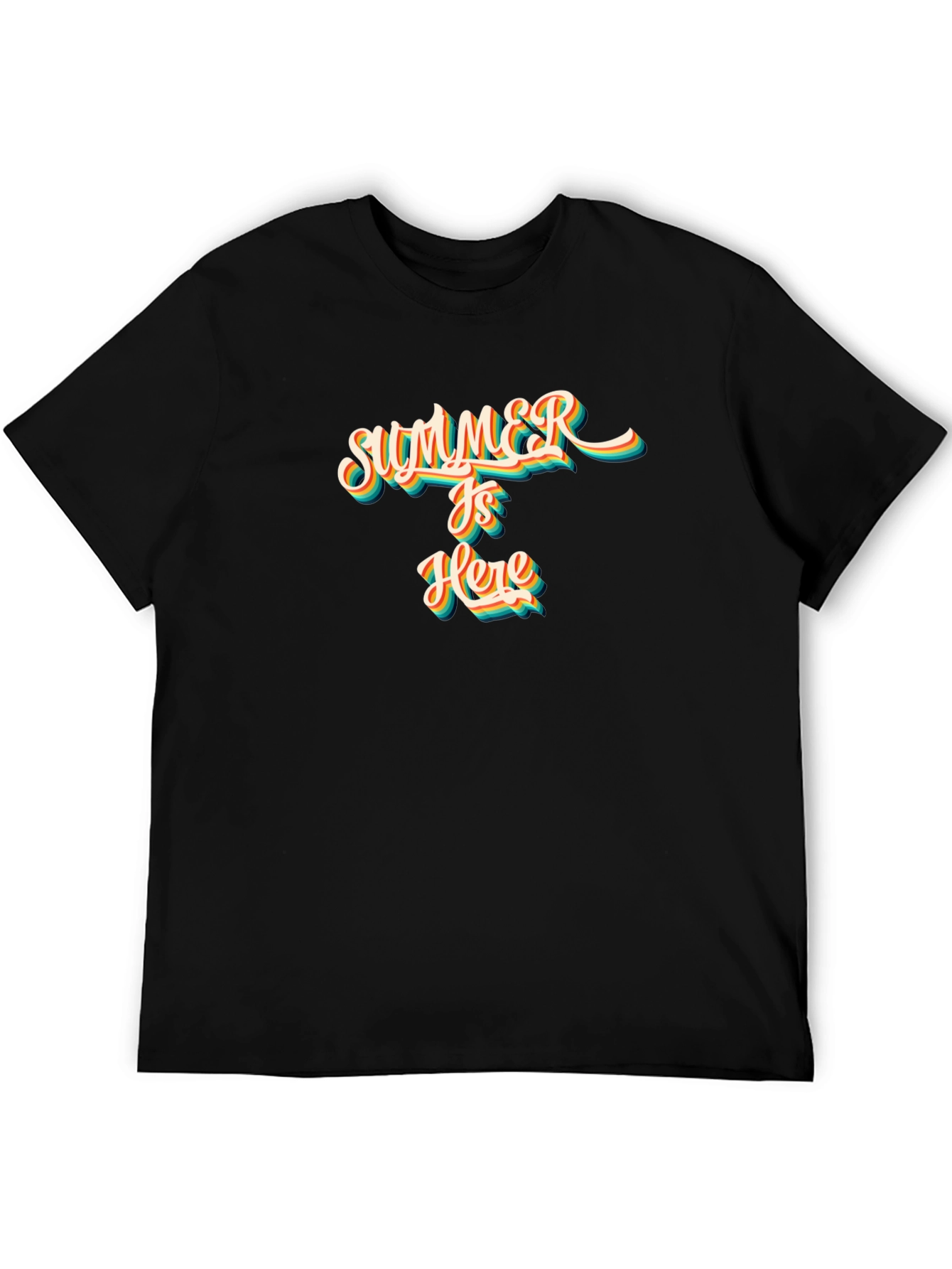 Summer is Here Graphic T-Shirt - Black