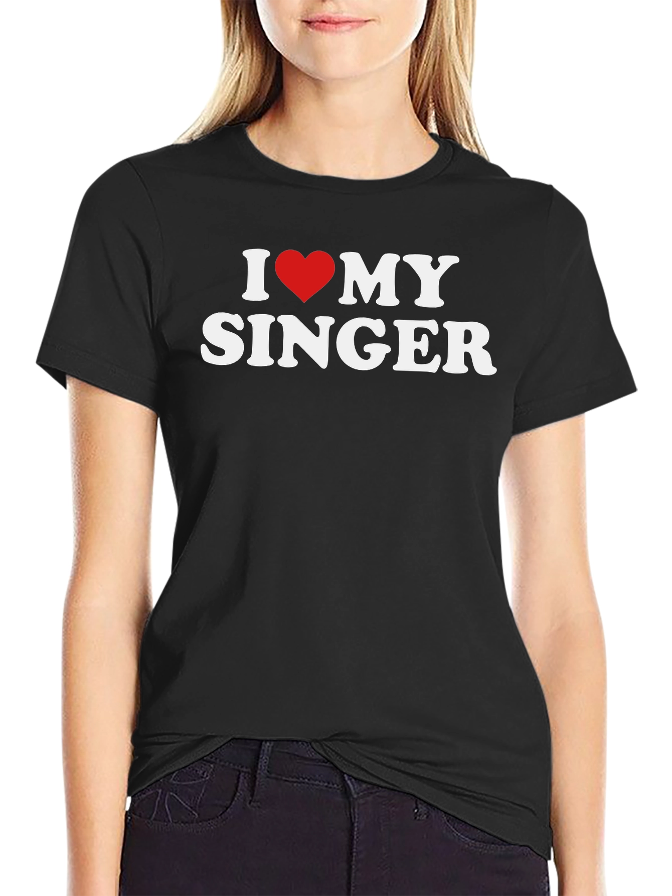 I Love My Singer T-Shirt - Black