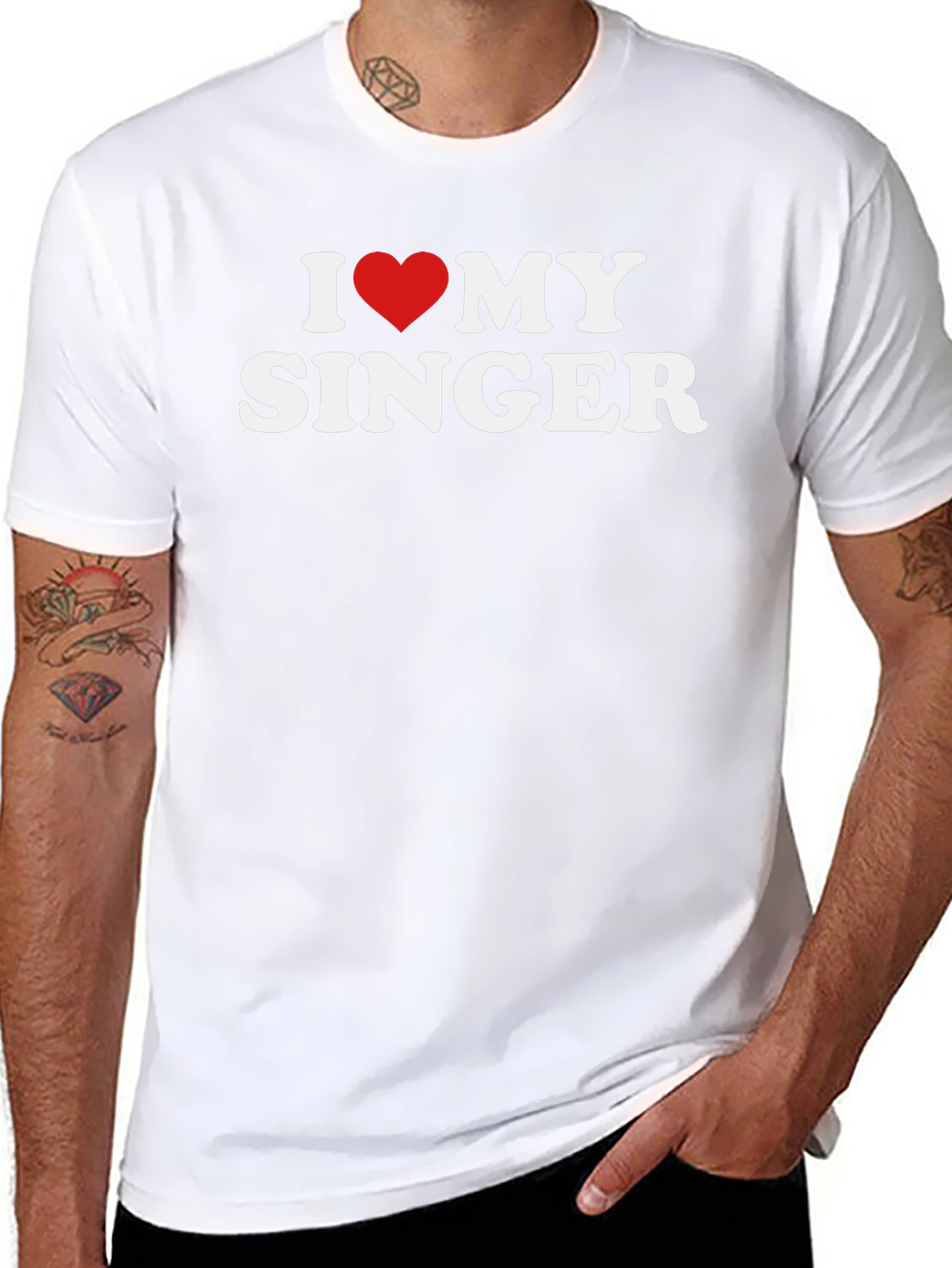 I Love My Singer T-Shirt - Black