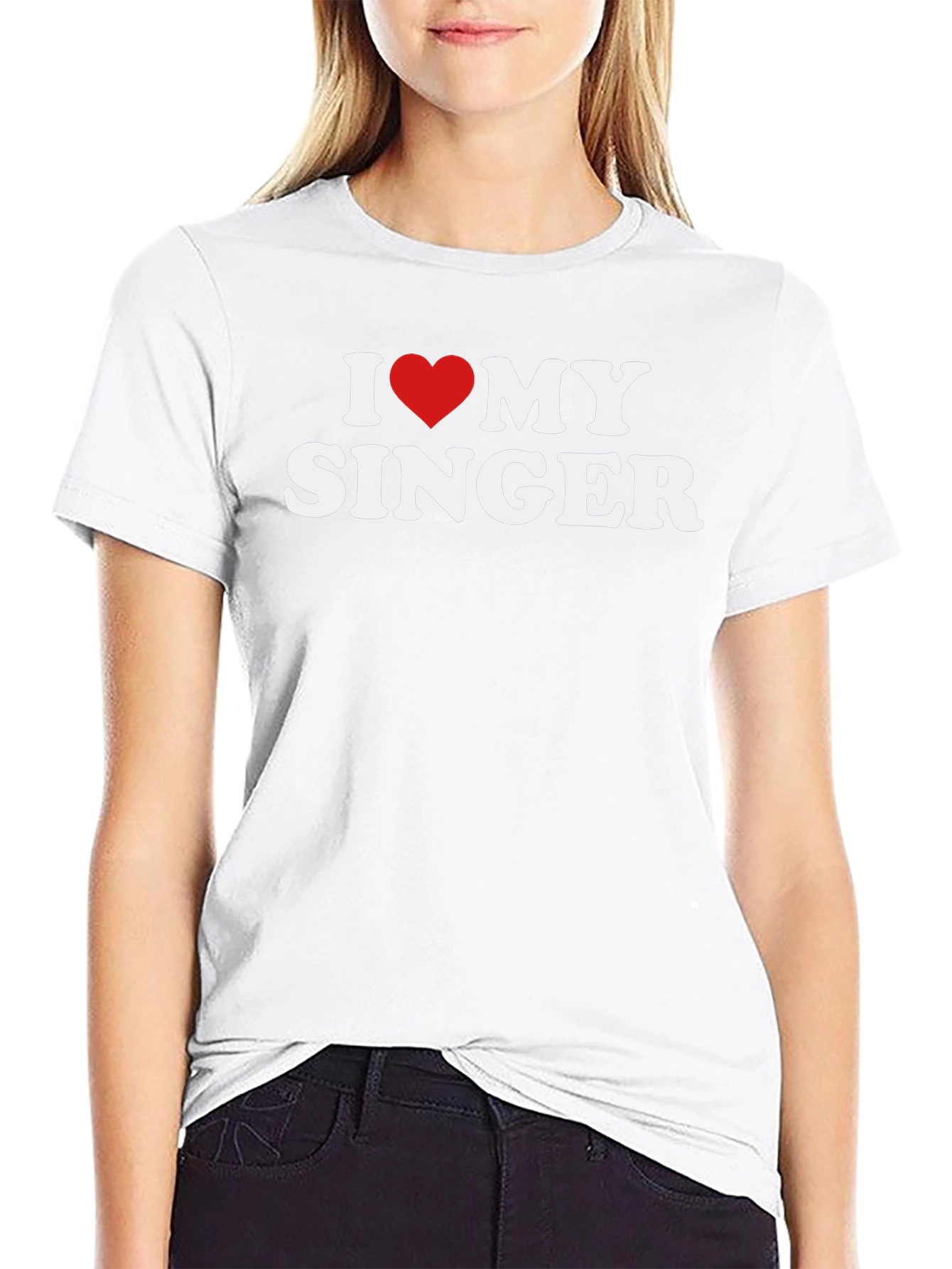 I Love My Singer T-Shirt - Black