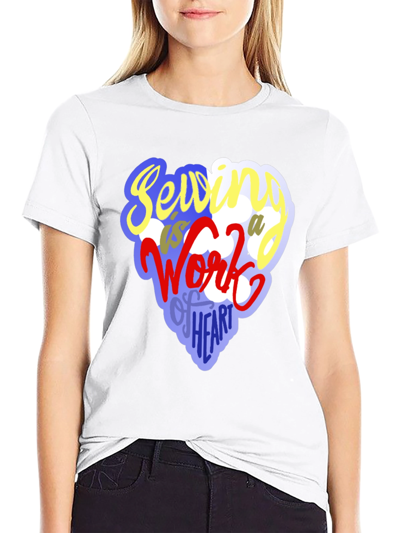 Sewing Heart T-Shirt - Unique Crafting Design