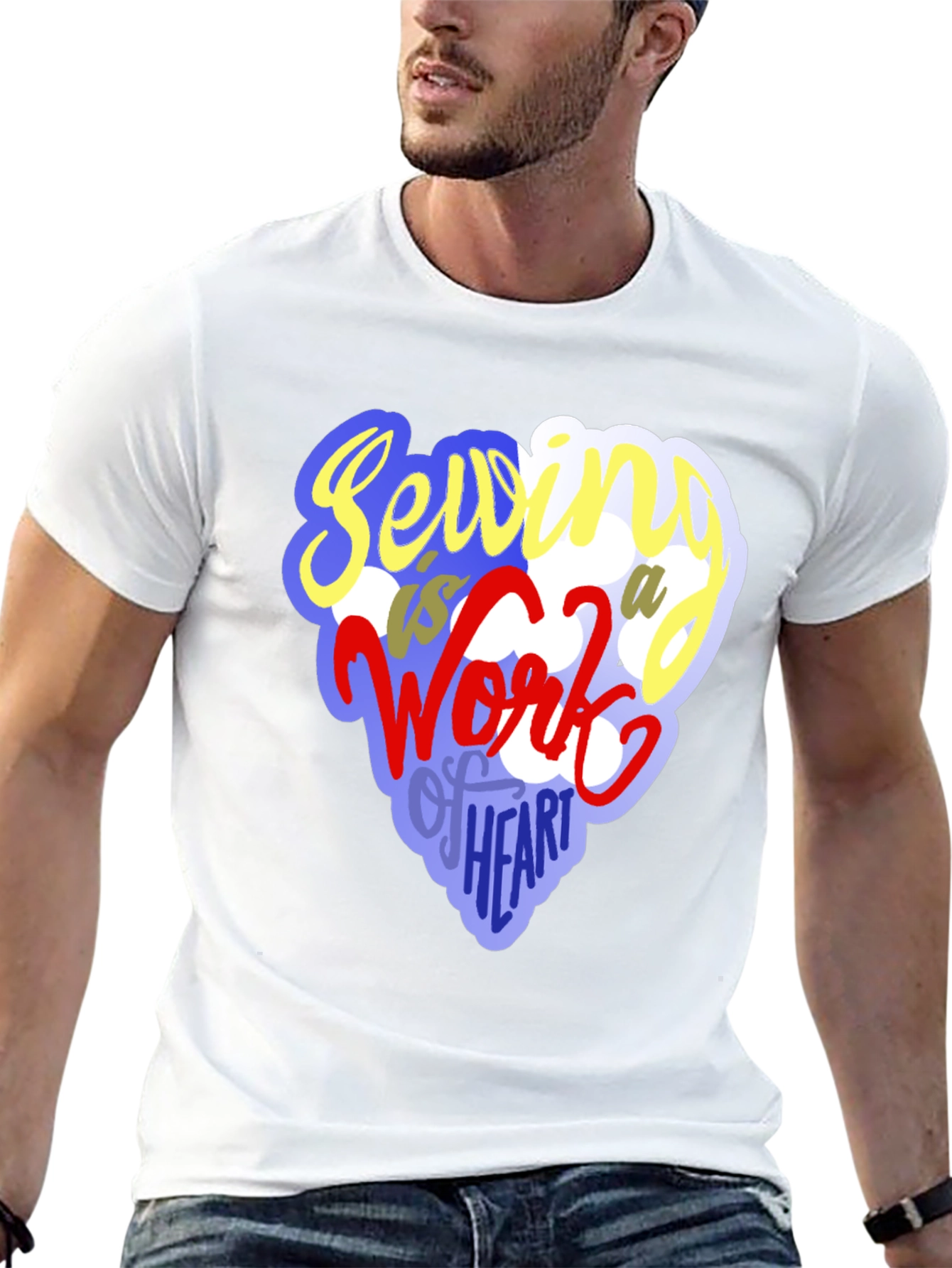 Sewing Heart T-Shirt - Unique Crafting Design