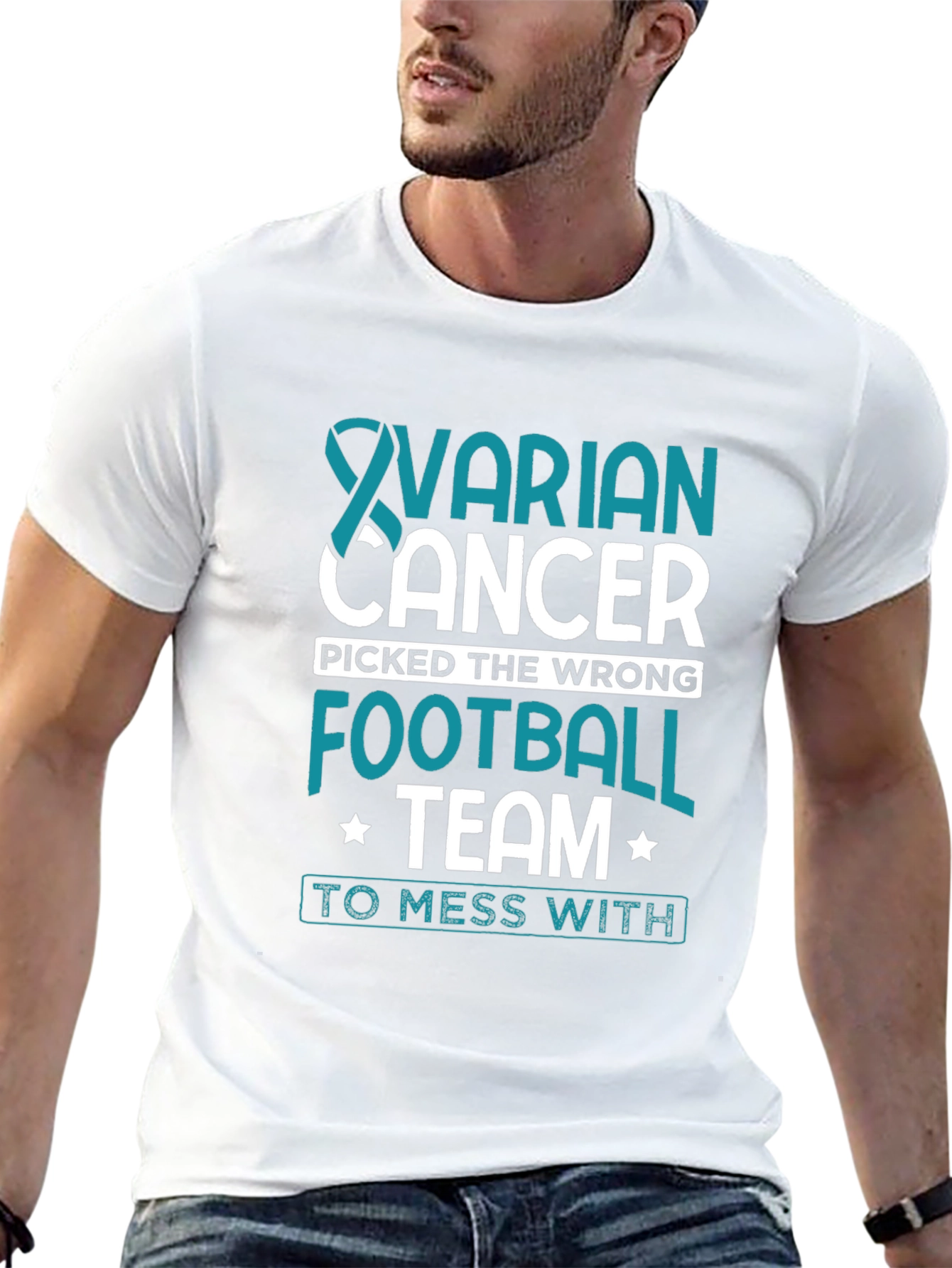 Ovarian Cancer Awareness Football Team T-Shirt