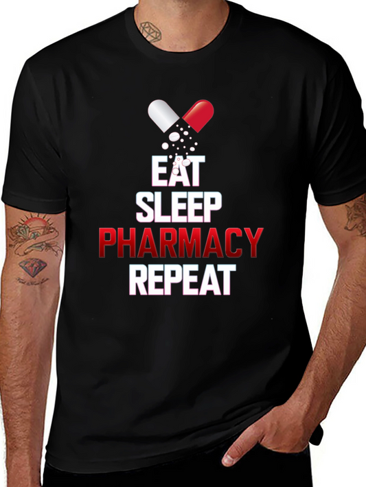 Eat Sleep Pharmacy Repeat Graphic T-Shirt