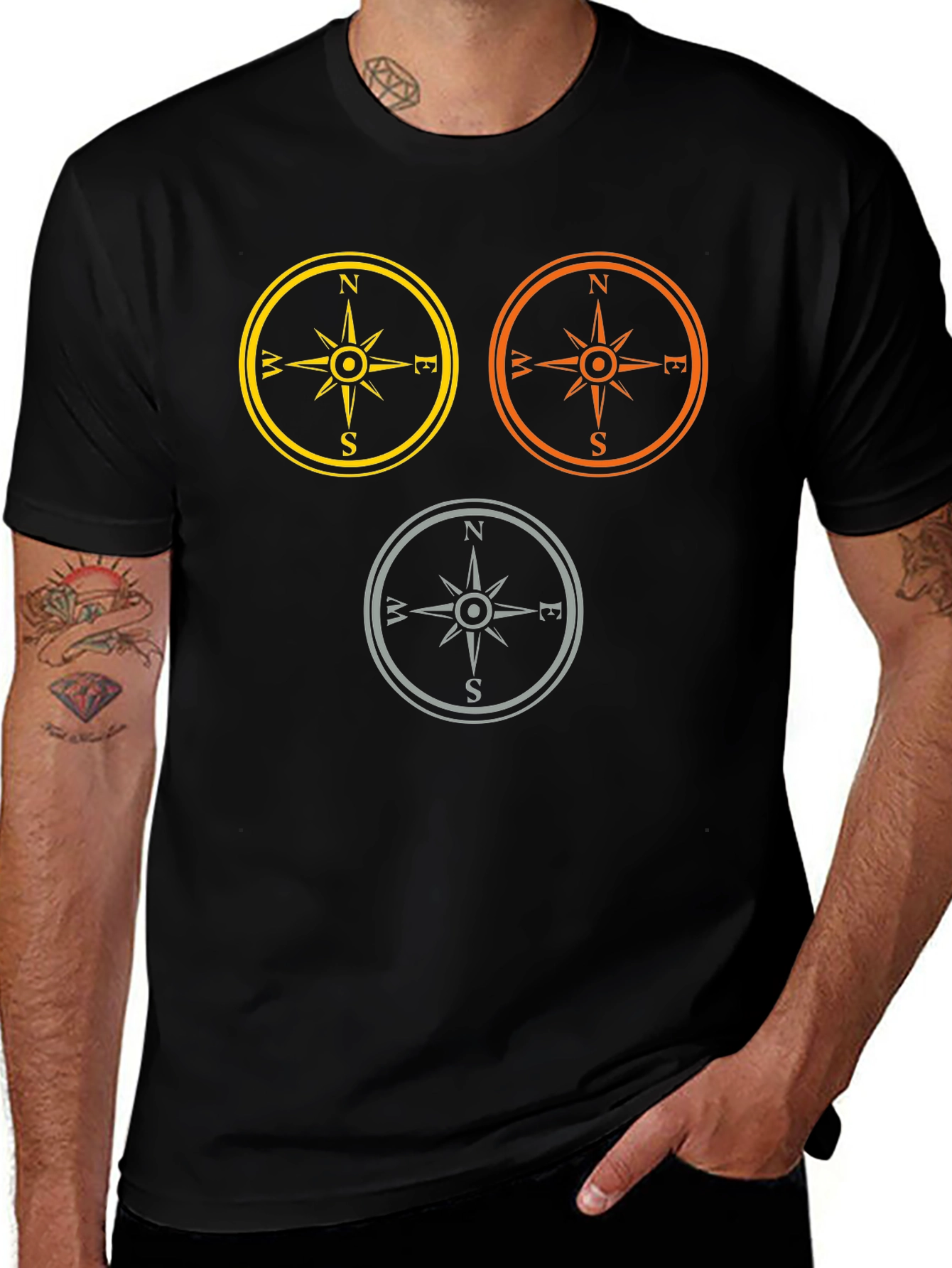 Compass Rose T-Shirt - Classic Navigation Design