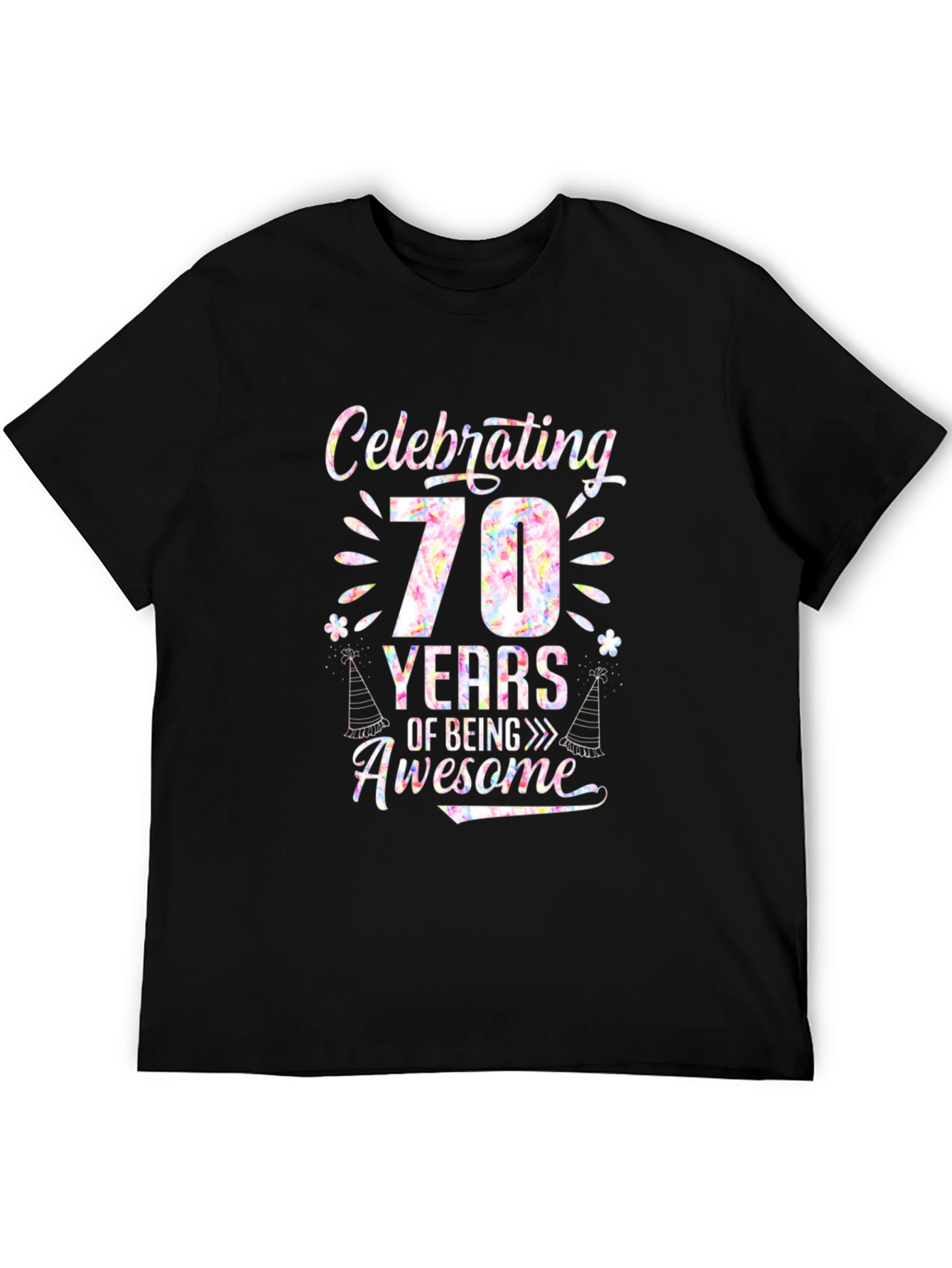 Celebrating 70 Years of Being Awesome Black T-Shirt