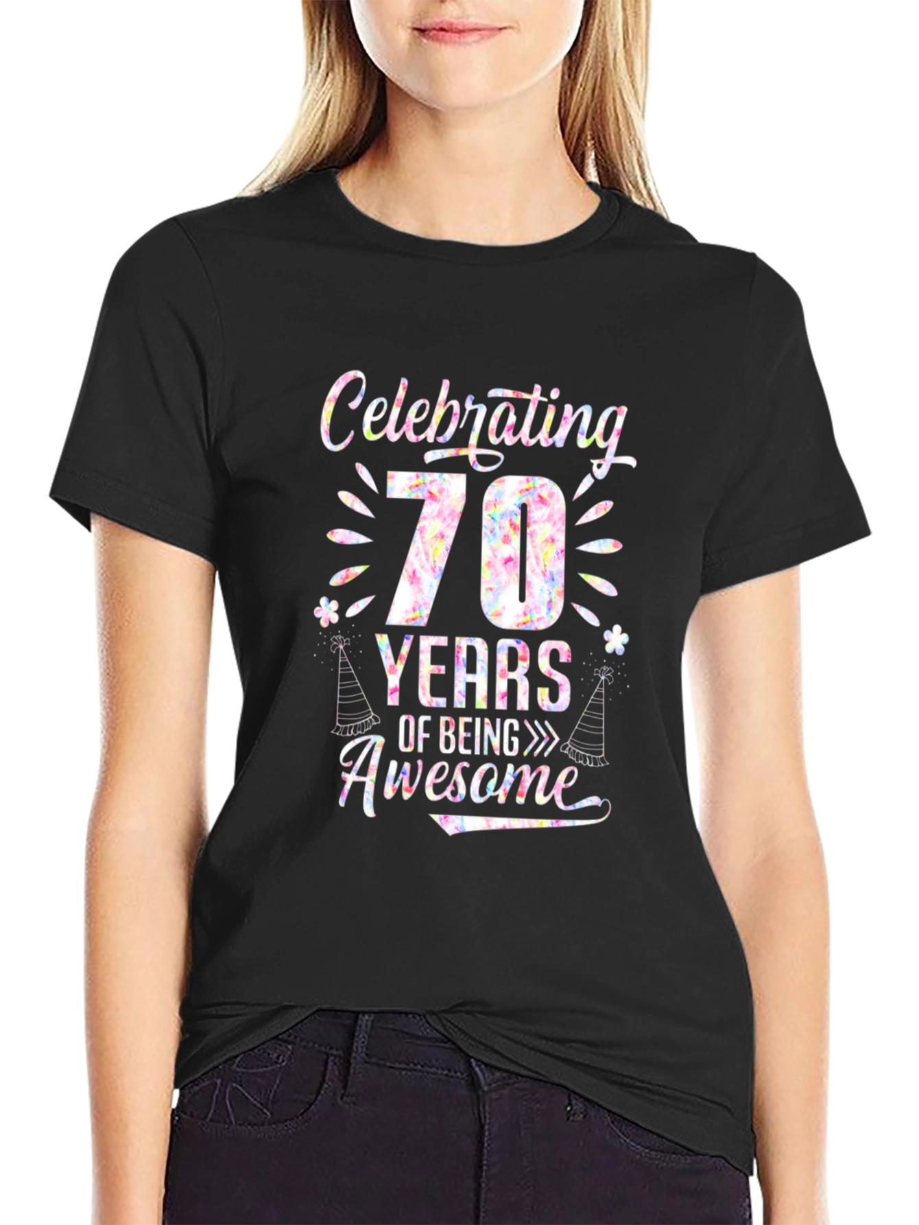 Celebrating 70 Years of Being Awesome Black T-Shirt