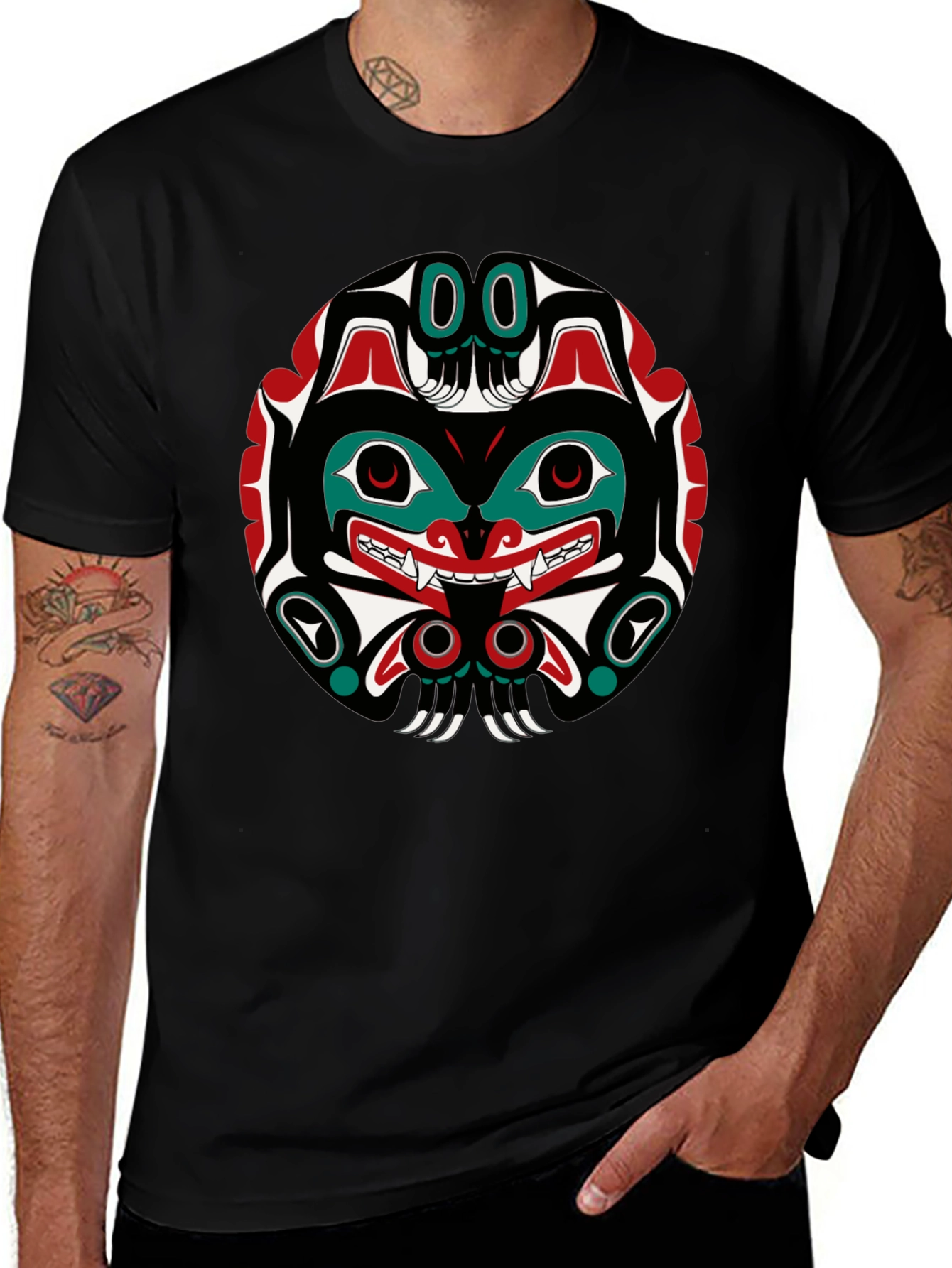 Tribal Art Graphic Tee - Black Unisex T-Shirt