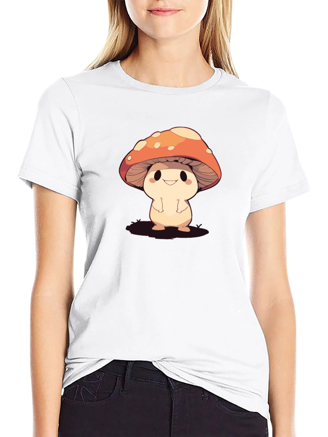 Cute Mushroom Cartoon Graphic Tee