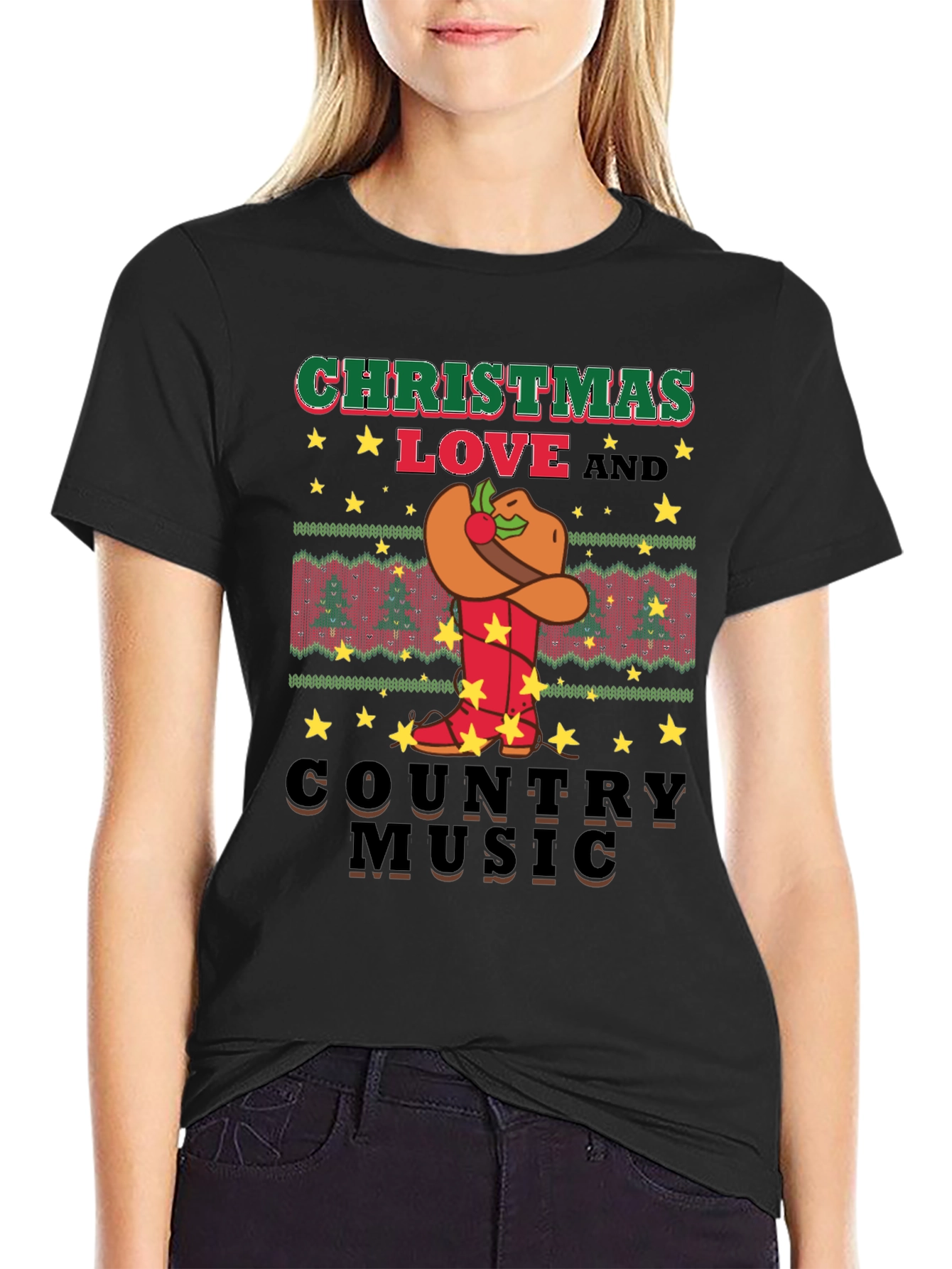 Christmas Love Country Music Graphic Tee