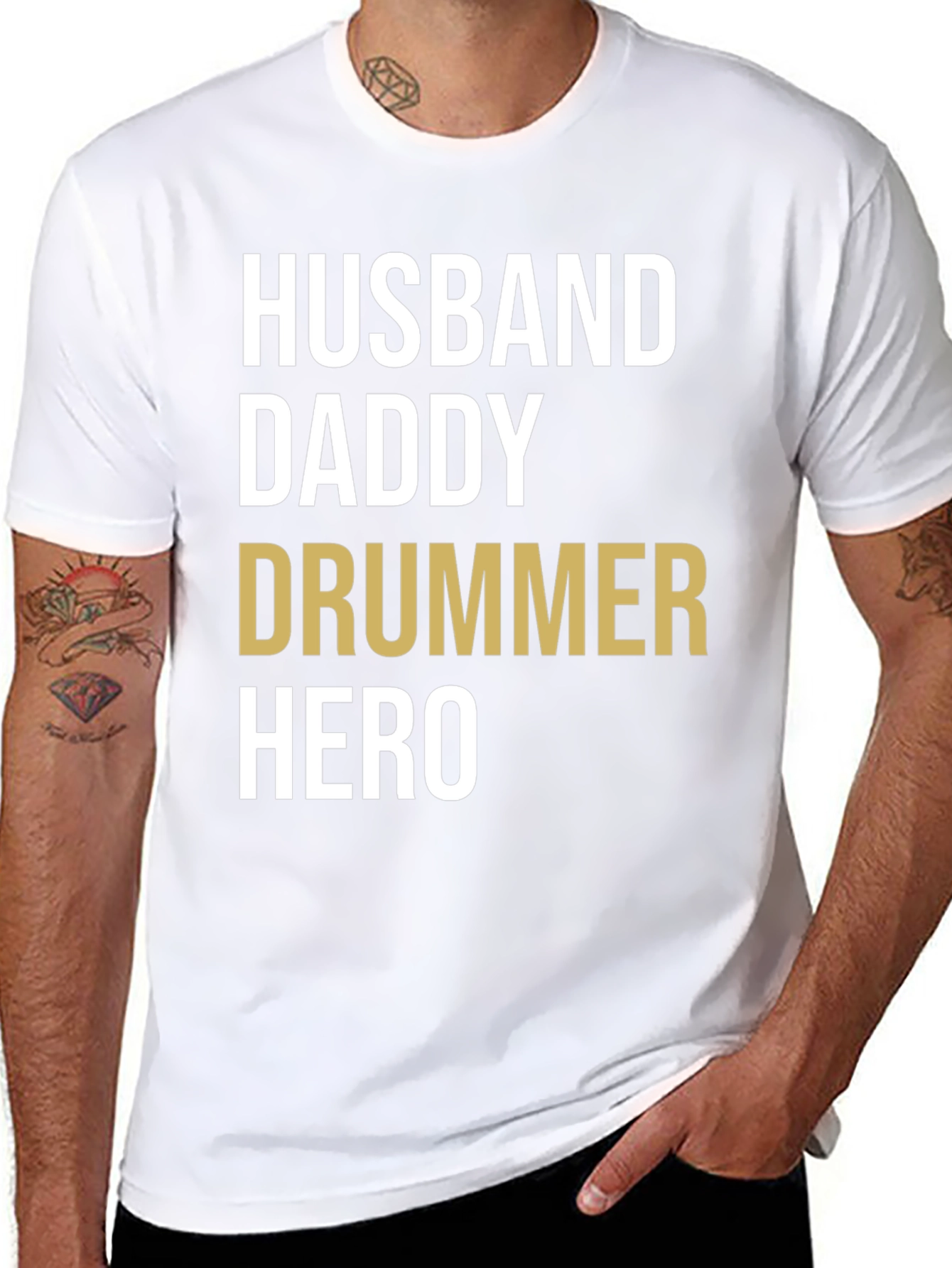 Husband Daddy Drummer Hero T-Shirt