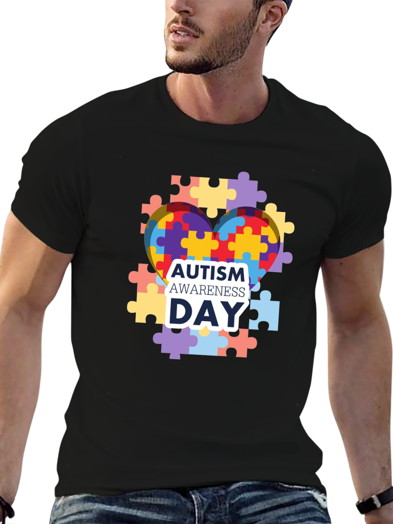 Autism Awareness T-Shirt: Puzzle Heart Design