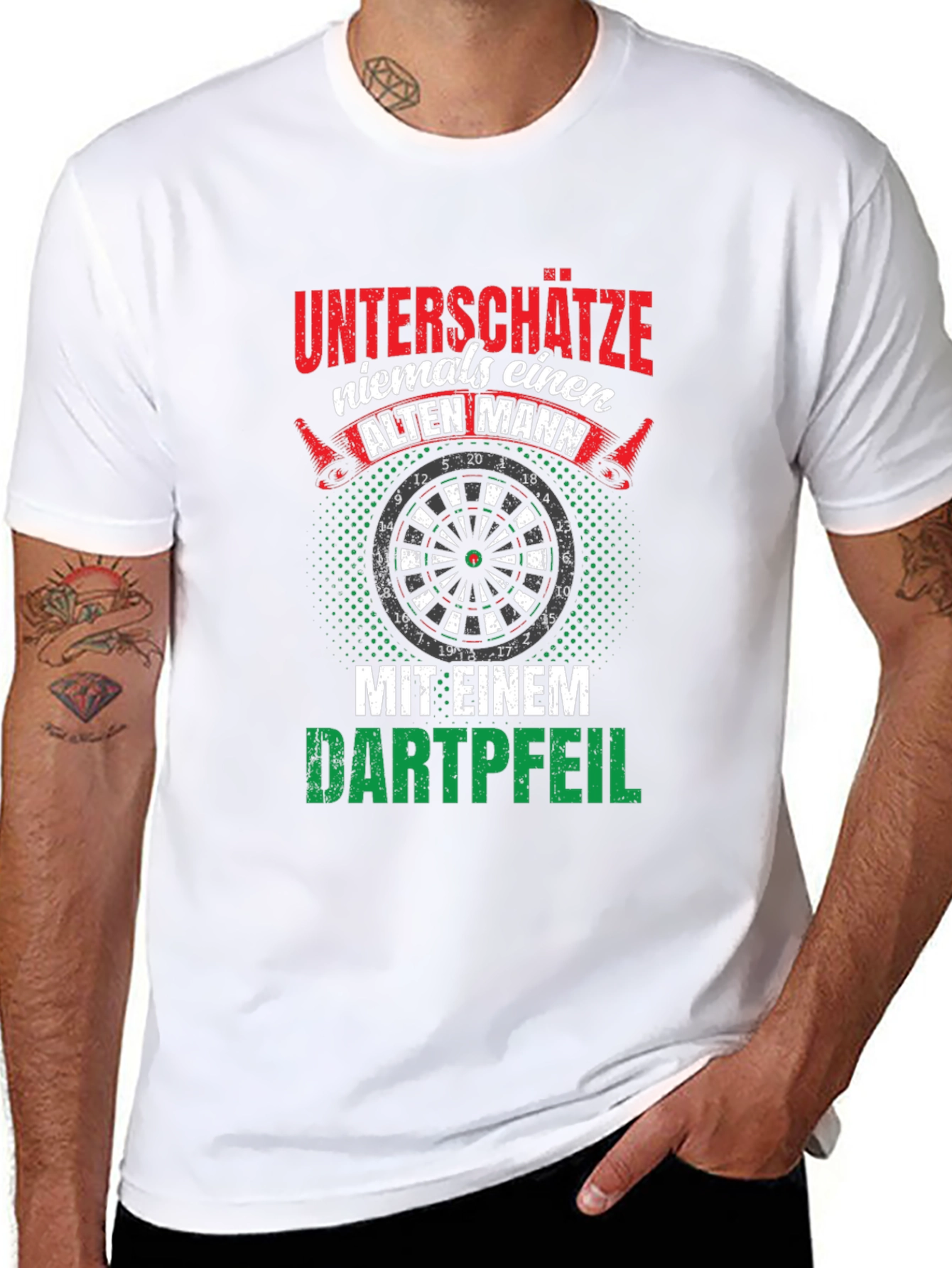 Funny Dart Player T-Shirt: Never Underestimate an Old Man