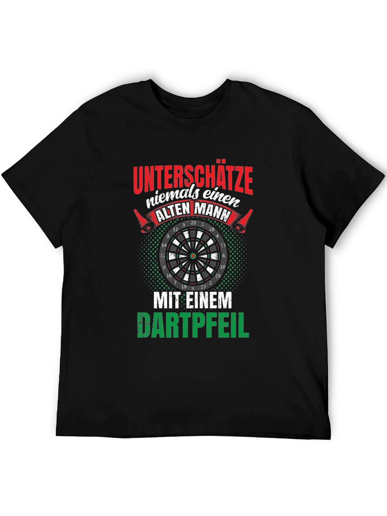 Funny Dart Player T-Shirt: Never Underestimate an Old Man