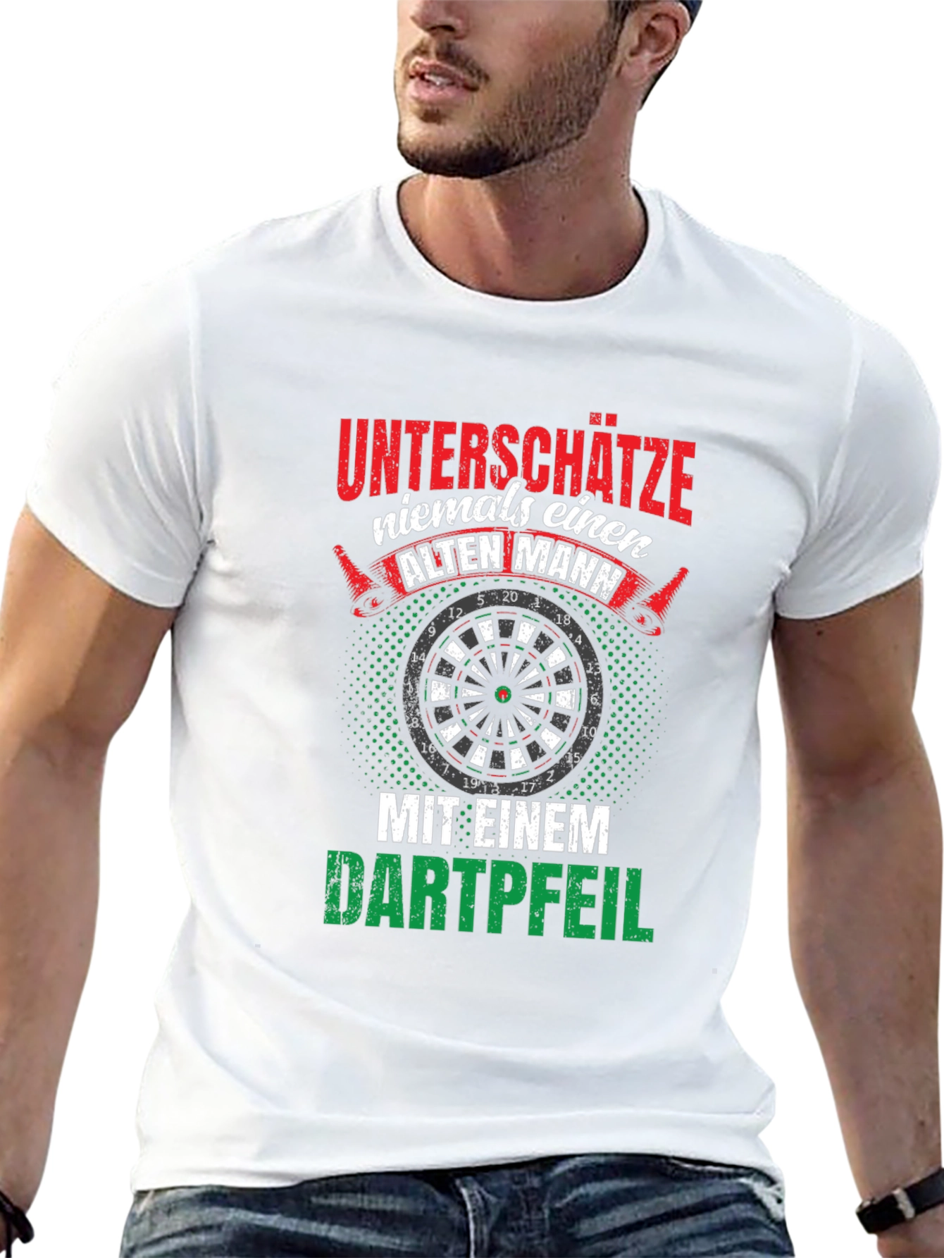 Funny Dart Player T-Shirt: Never Underestimate an Old Man
