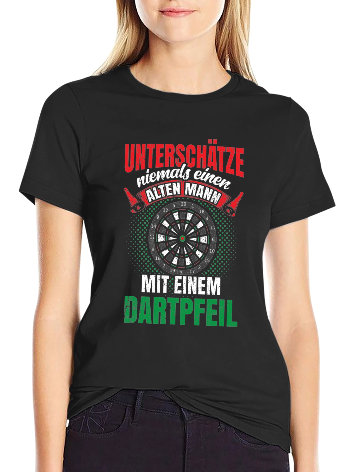 Funny Dart Player T-Shirt: Never Underestimate an Old Man