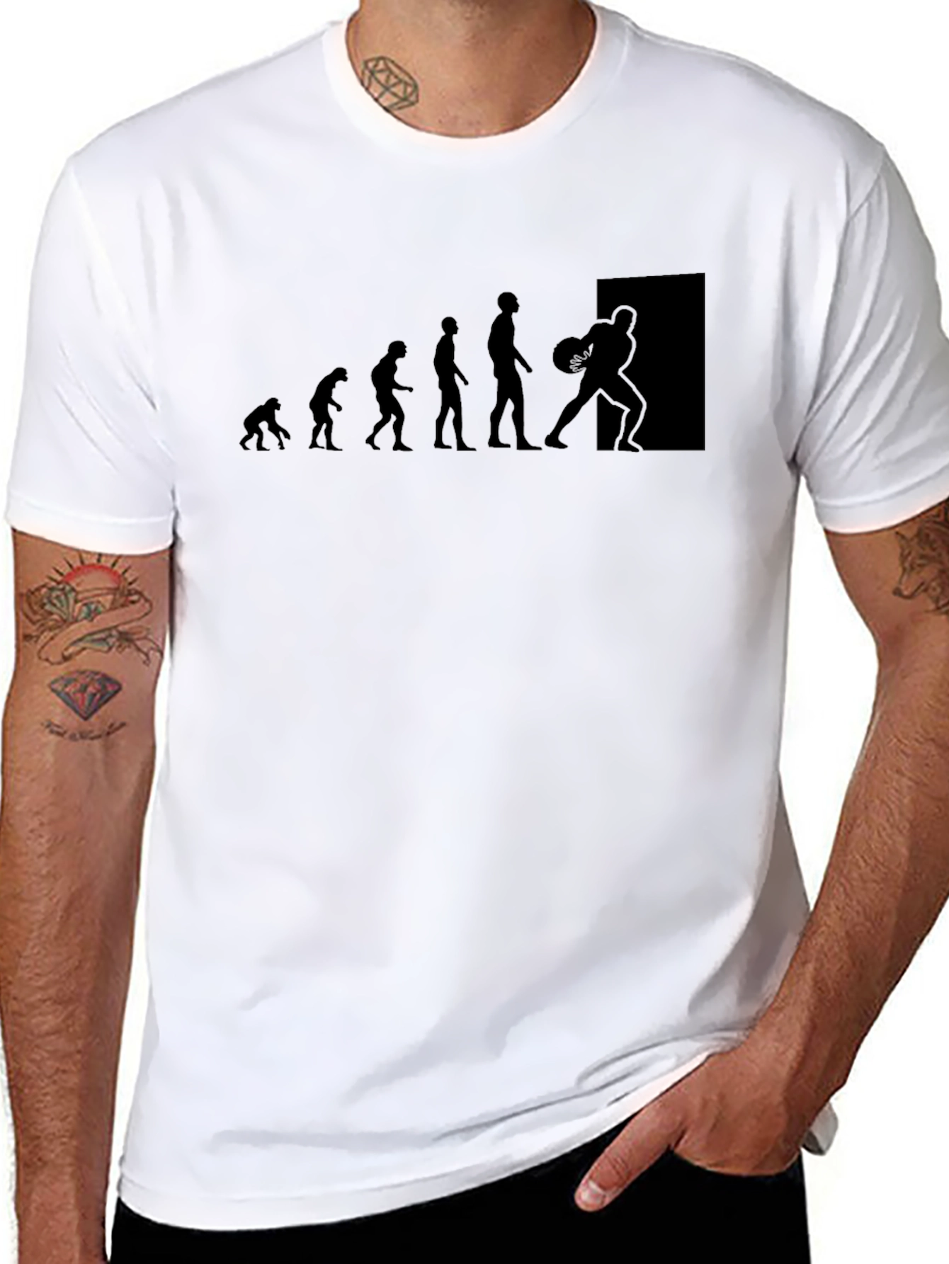 Evolution of Basketball Black T-Shirt