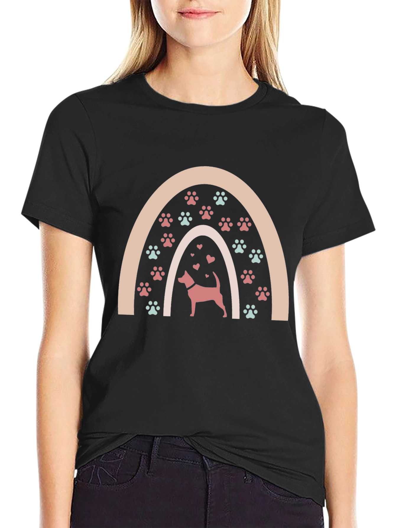 Dog Paw Rainbow Graphic Tee - Unisex