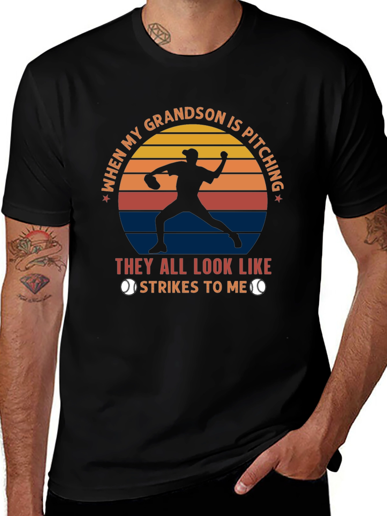 Grandson Pitching Baseball T-Shirt