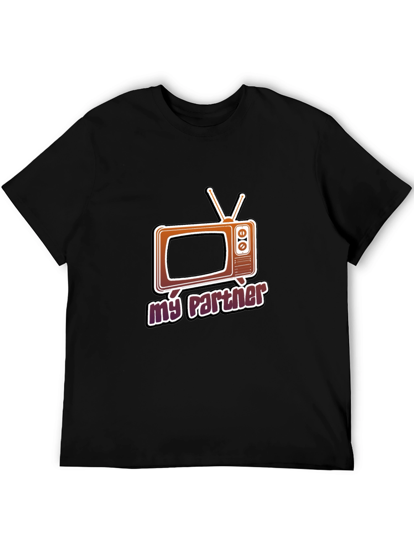 Retro TV Partner Graphic Tee - Black