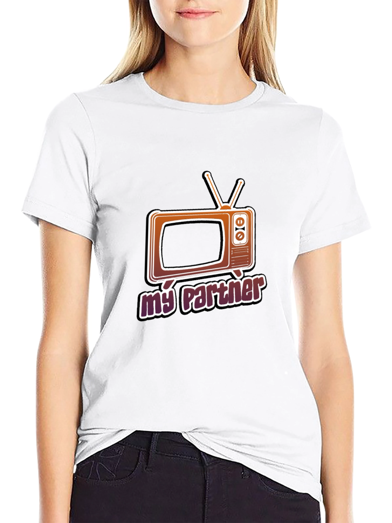 Retro TV Partner Graphic Tee - Black