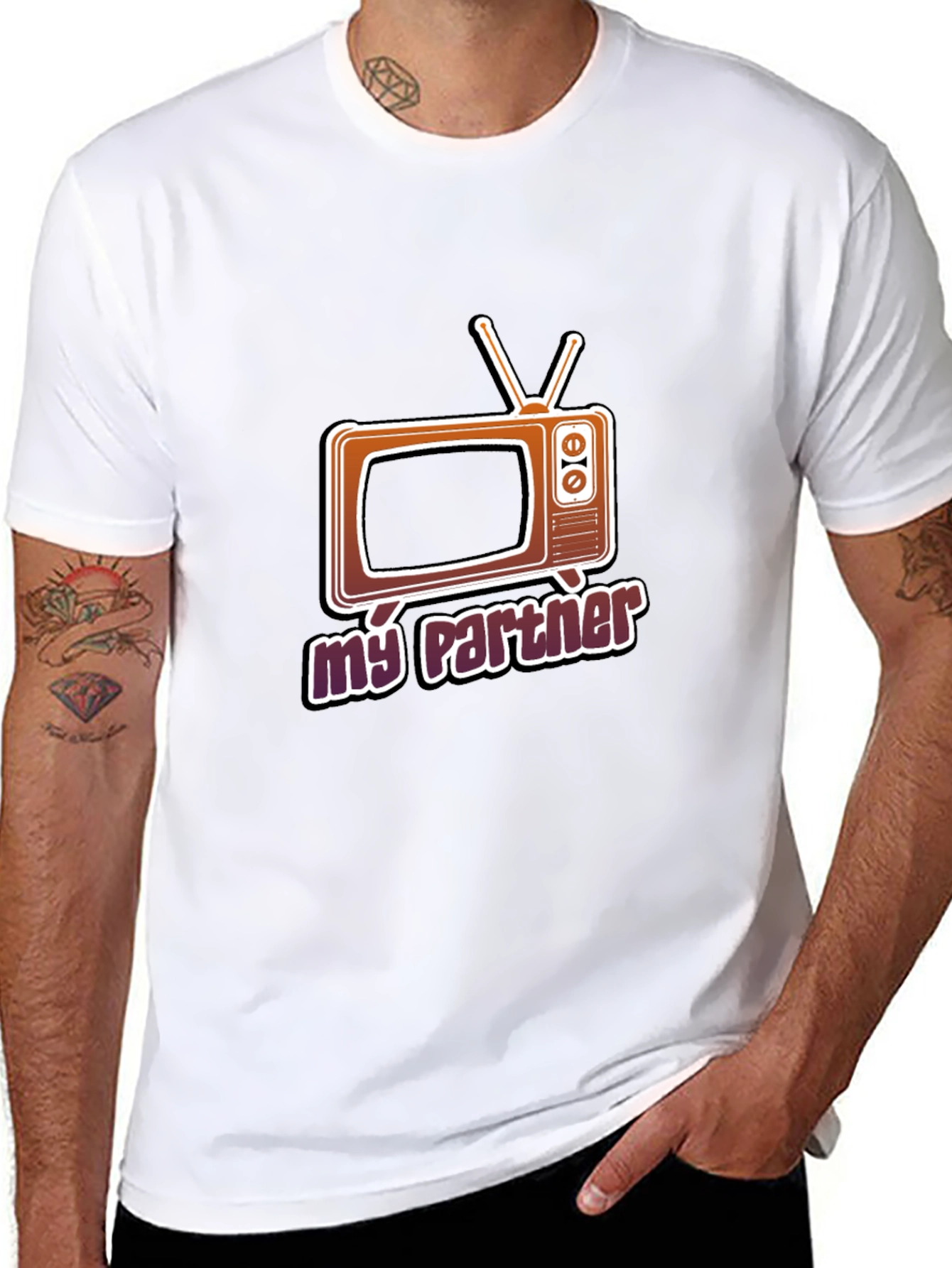 Retro TV Partner Graphic Tee - Black