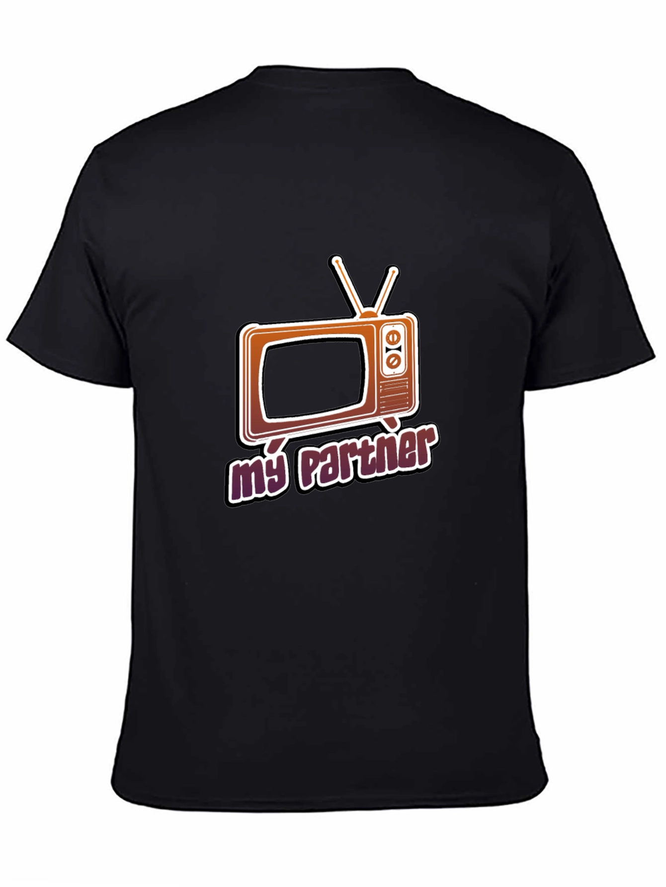 Retro TV Partner Graphic Tee - Black