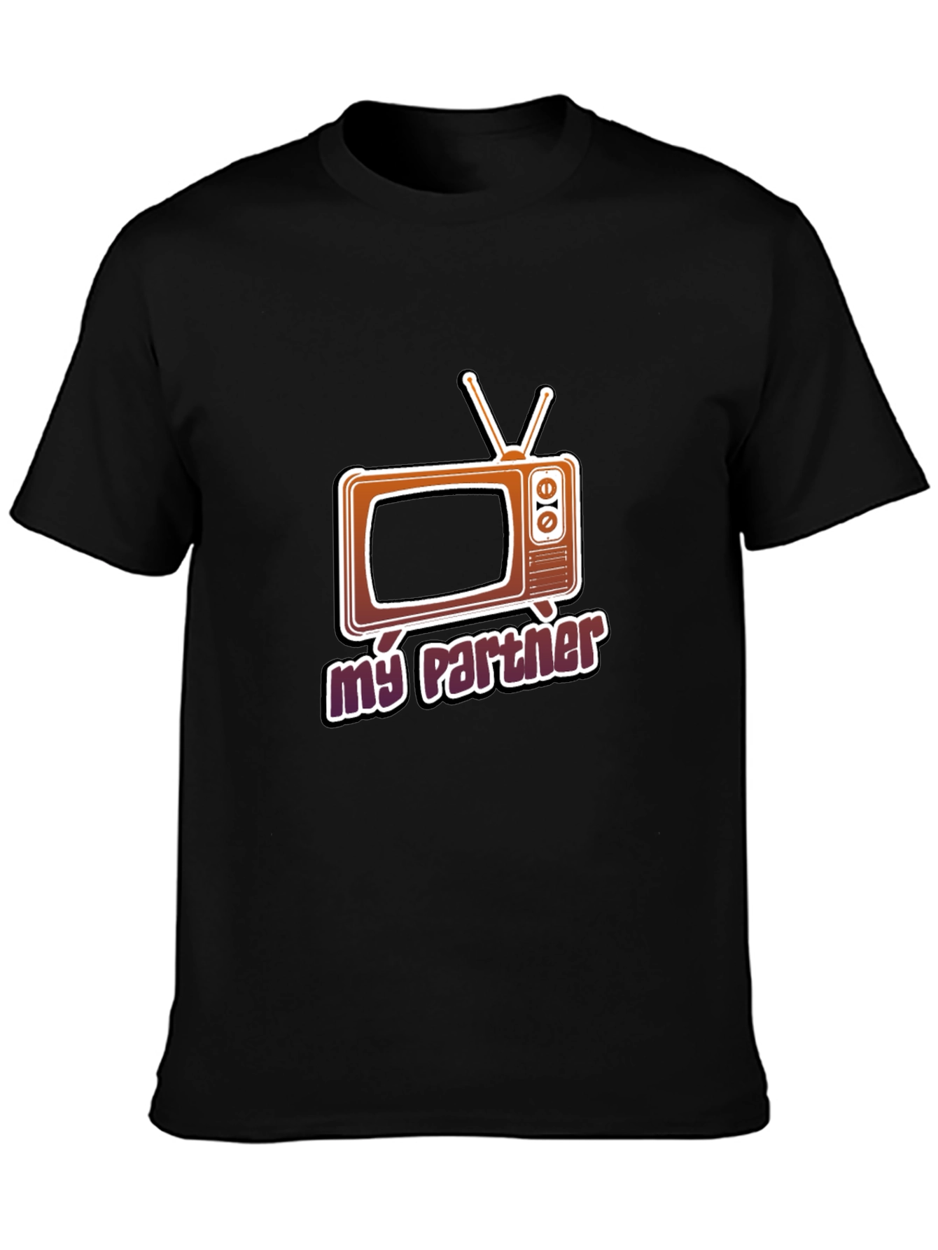 Retro TV Partner Graphic Tee - Black