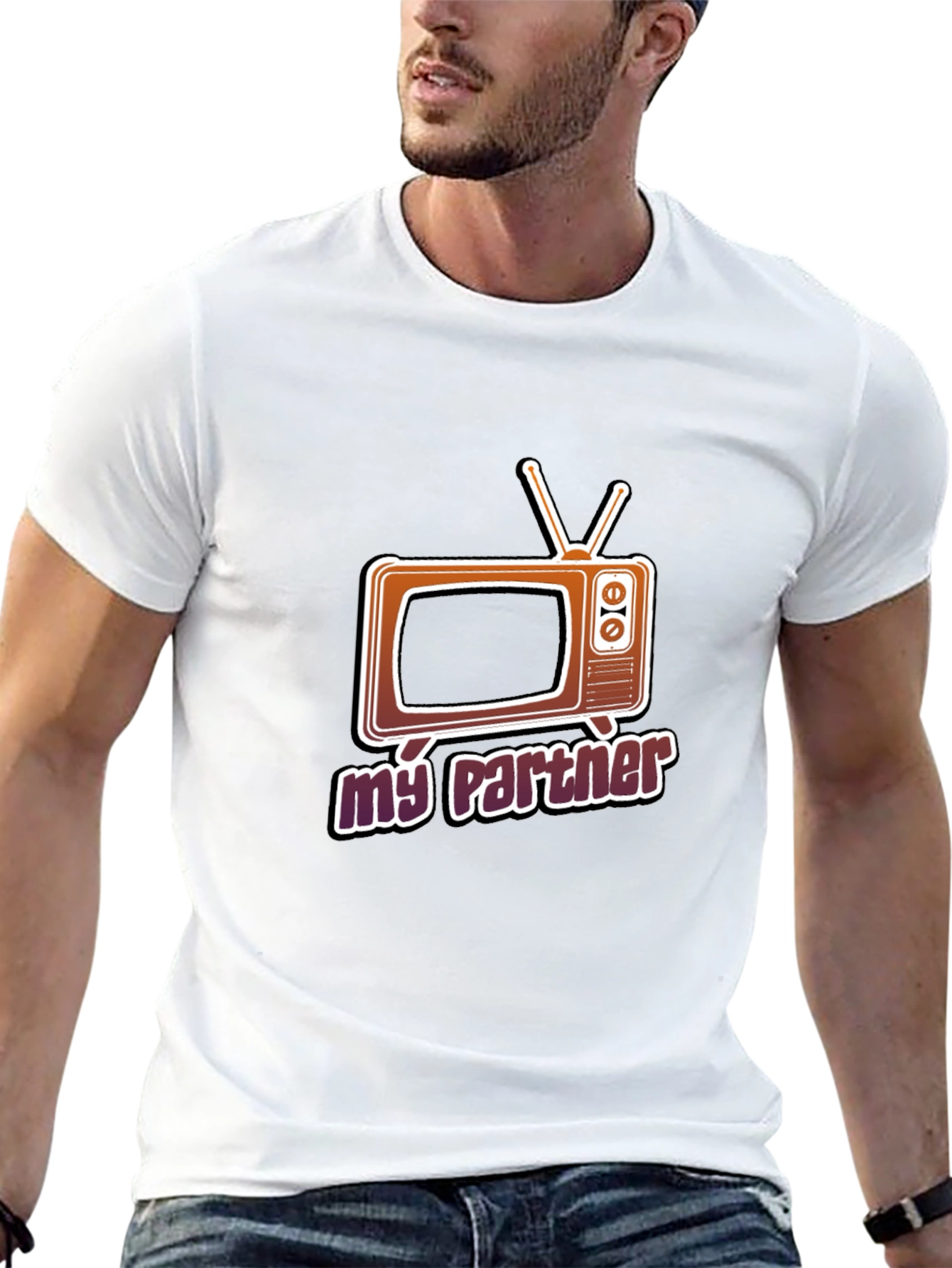 Retro TV Partner Graphic Tee - Black